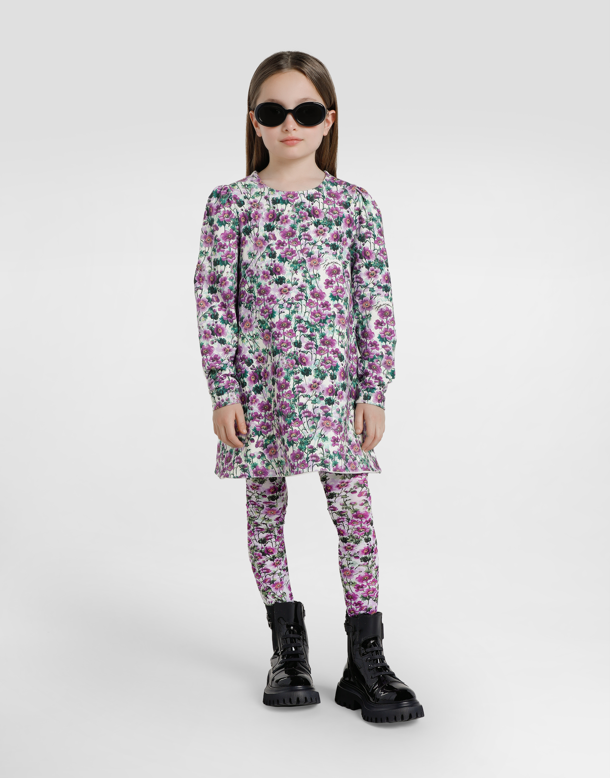 Violets-print dress