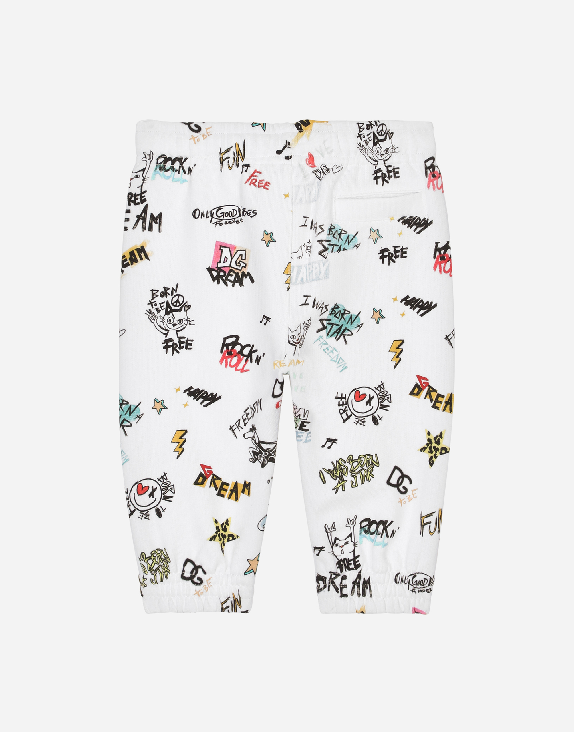 DOLCE & GABBANA JERSEY JOGGING PANTS WITH DG ROCK PRINT