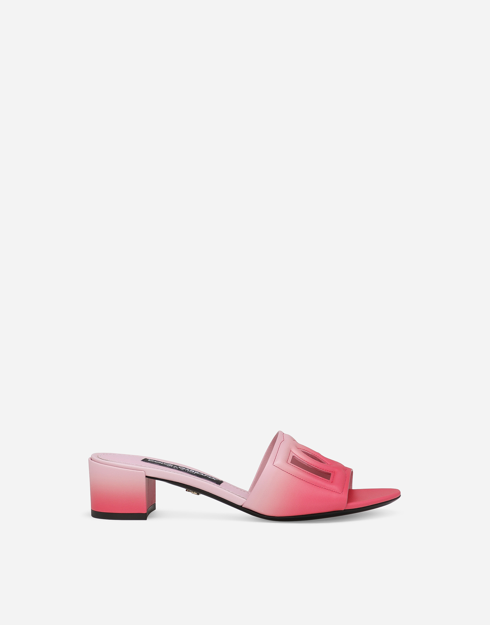 Shop Dolce & Gabbana Calfskin Mules In Pink