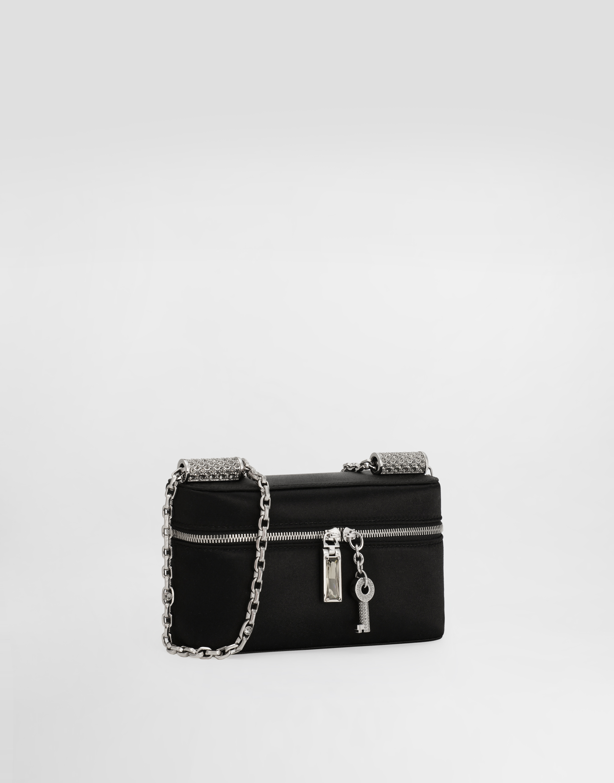  Dolce & Gabbana Dolce & Gabbana Sicily Medium Satin And Pavé Tubes Shoulder Bag - Woman Shoulder And Crossbody Bags Black Onesize 