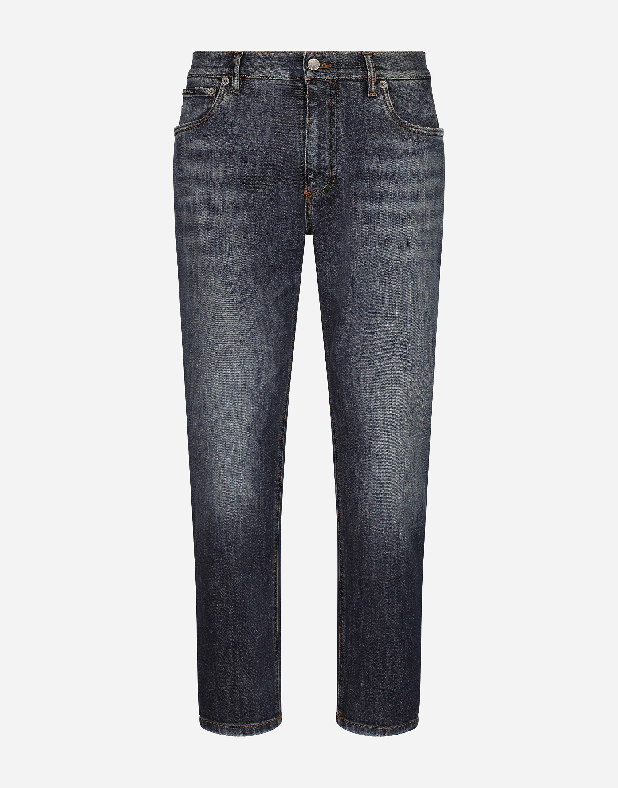 Dolce & Gabbana Loose Stretch Denim Jeans - Man Denim Multi-colored Denim