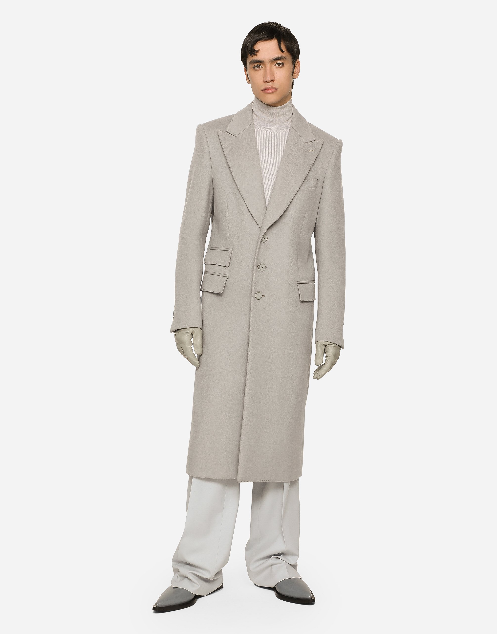 Single-breasted double cashmere coat