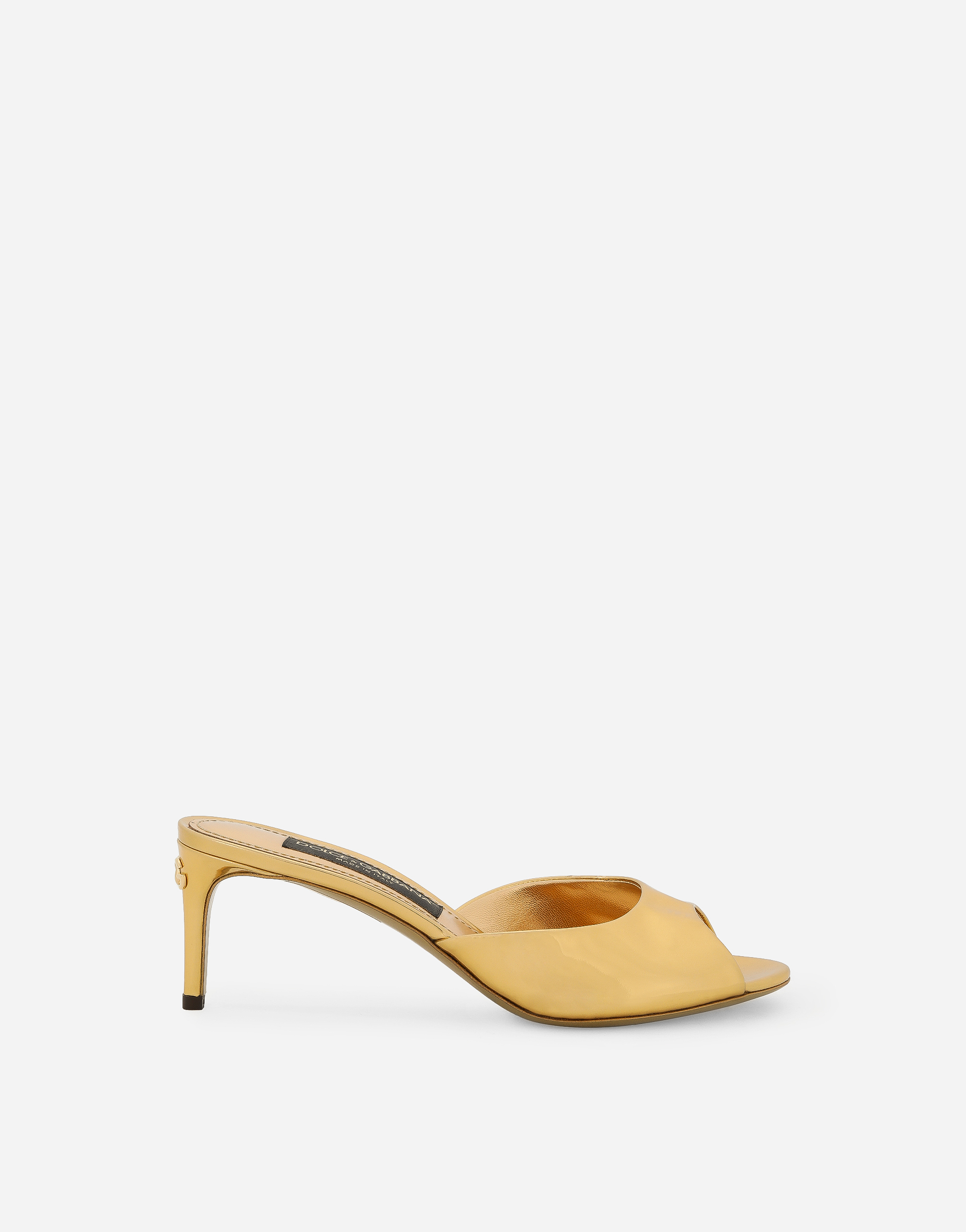 Dolce & Gabbana Calfskin Mules In Gold