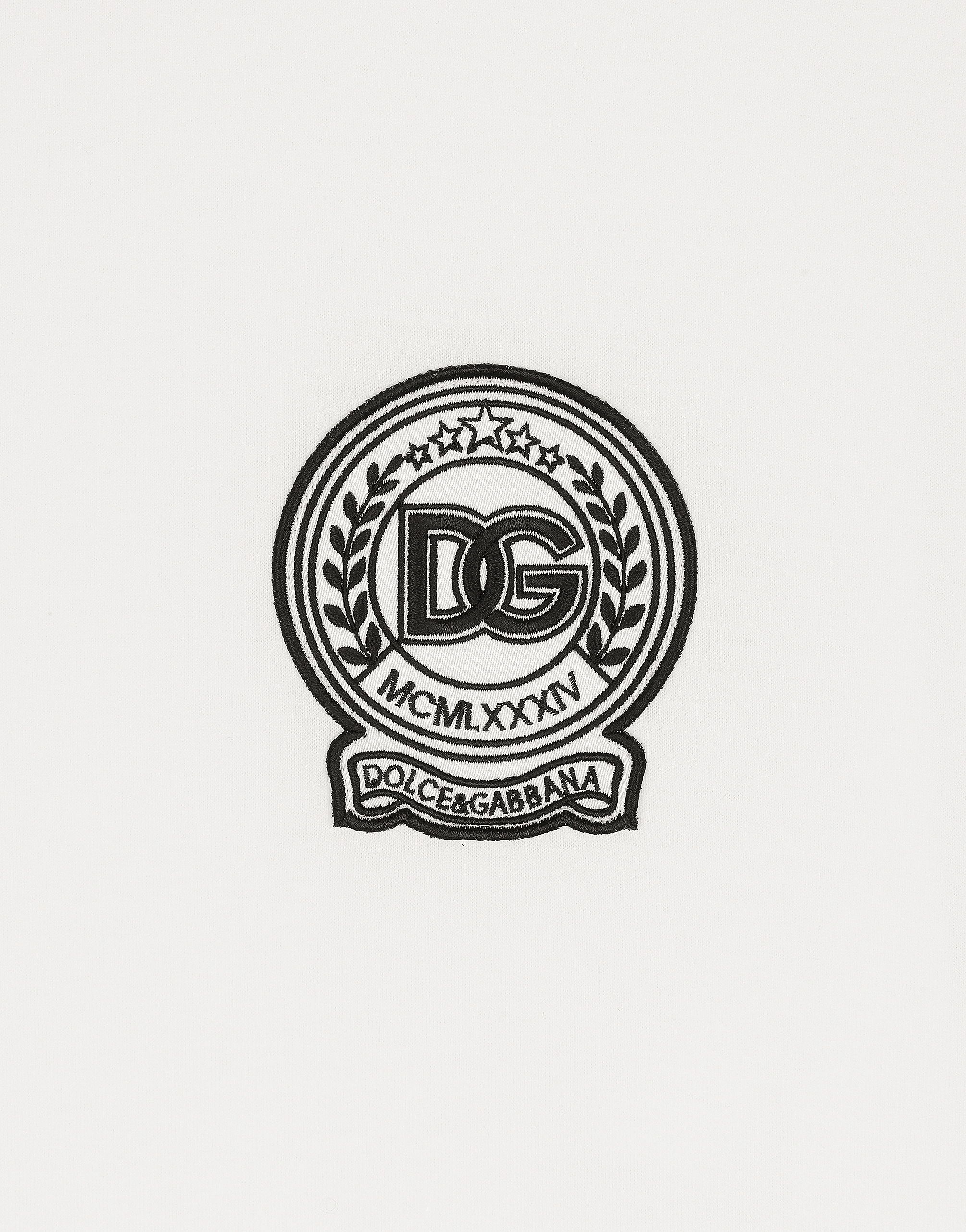 Dolce & Gabbana White T-shirt With Crew Neck And Printed Dg Logo On The Chest In White