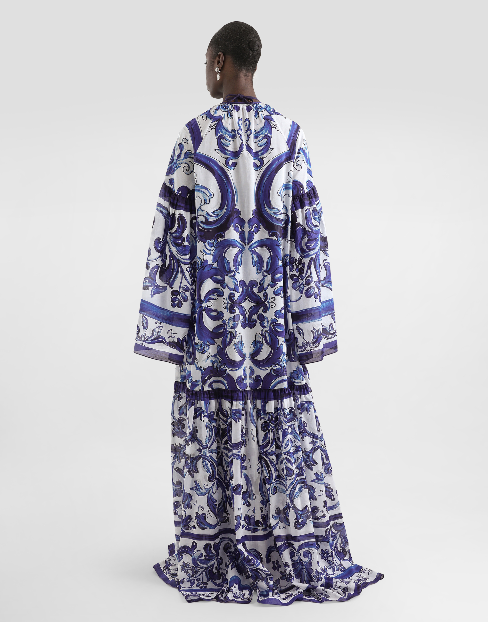 Majolica-print cotton dress