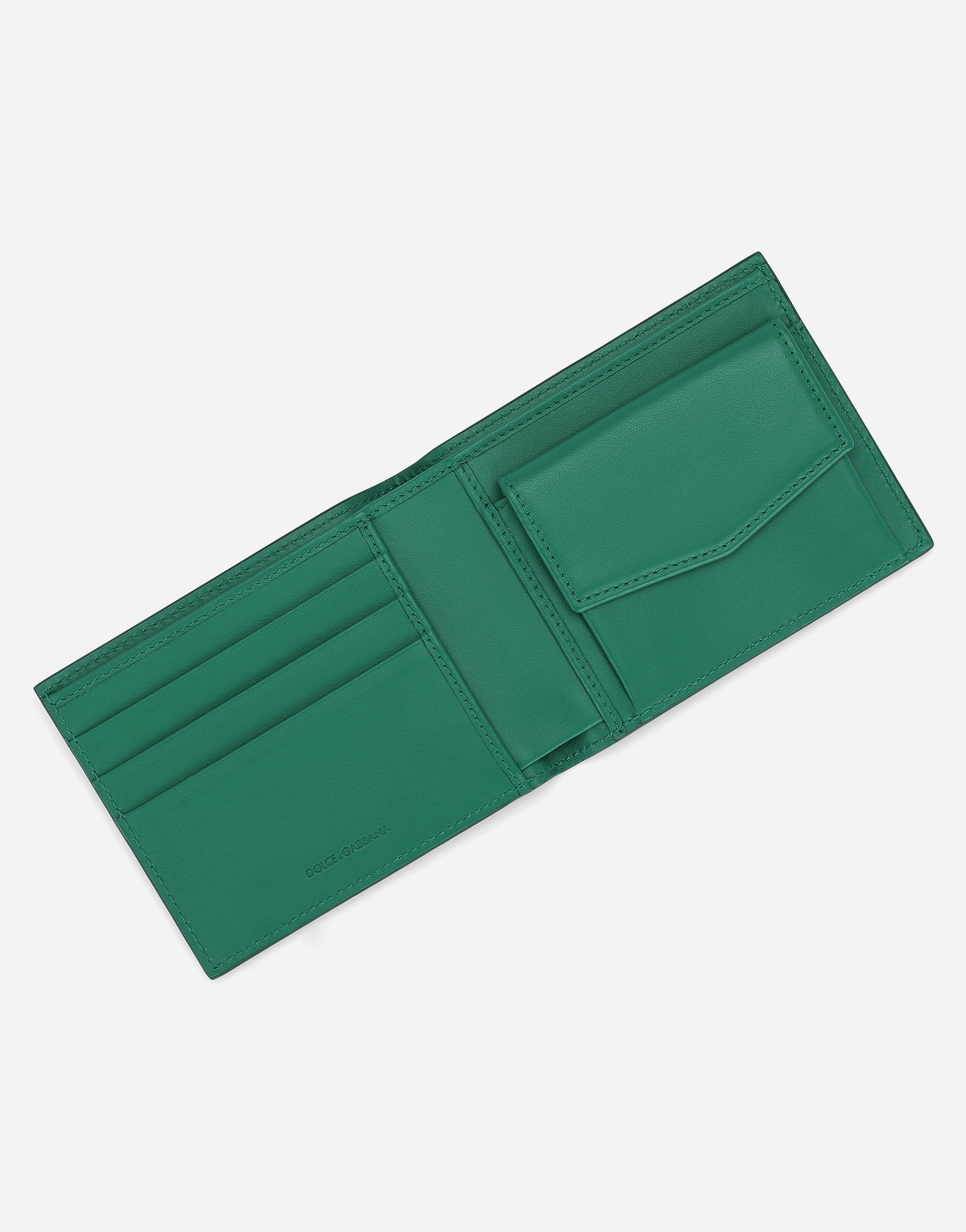 DOLCE & GABBANA CALFSKIN BIFOLD WALLET WITH LOGO