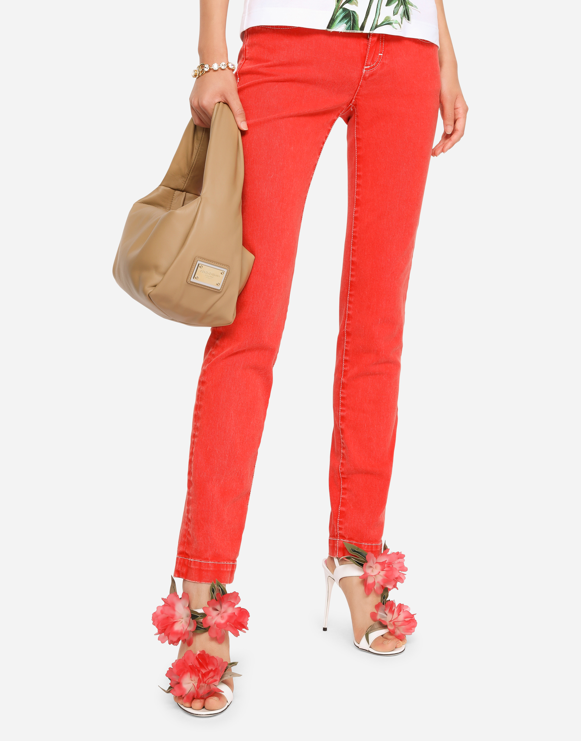 DOLCE & GABBANA SMALL NAPPA LEATHER SOFT BAG WITH BRANDED TAG