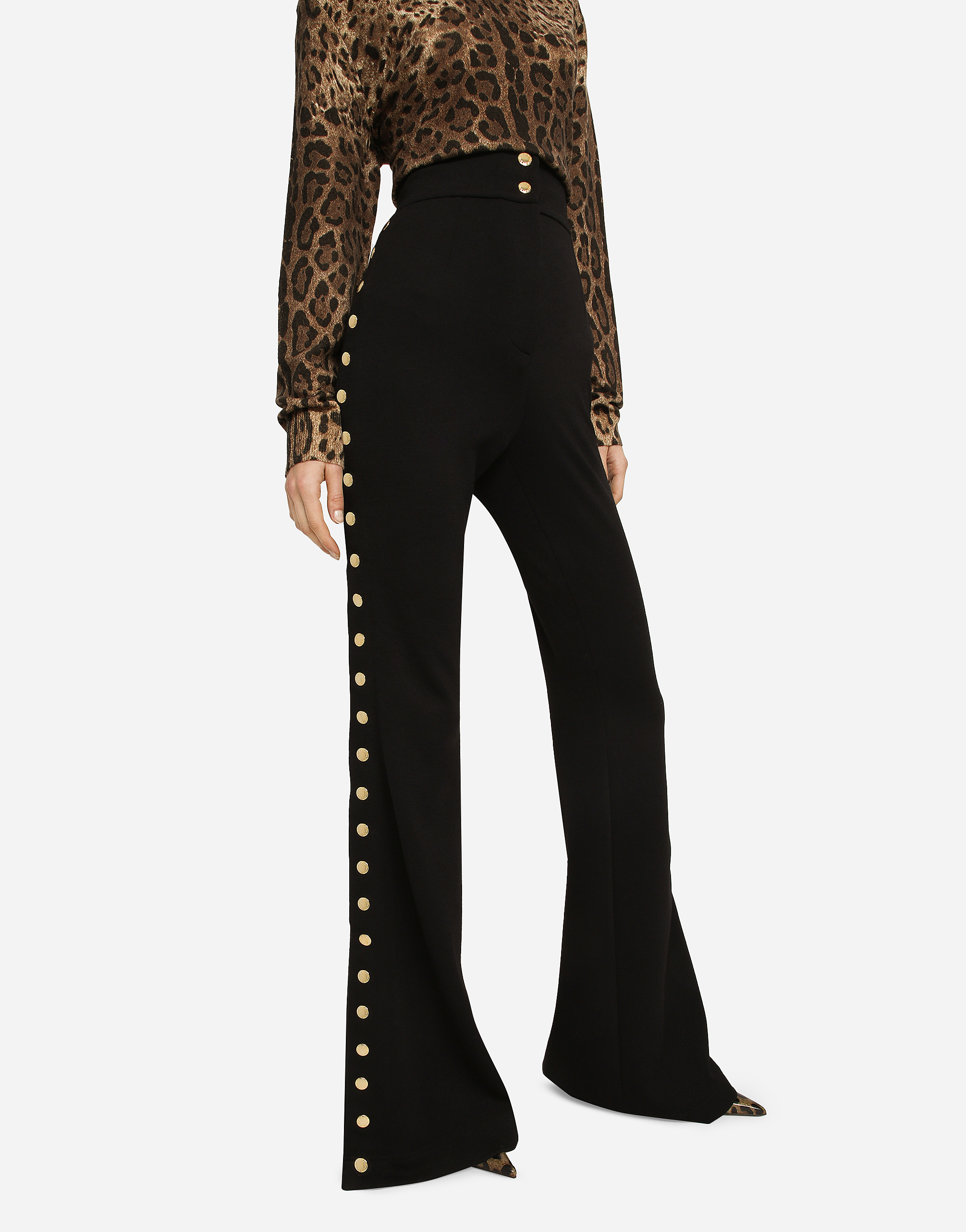 DOLCE & GABBANA FULL MILANO PANTS WITH BUTTONS DOWN THE SIDE