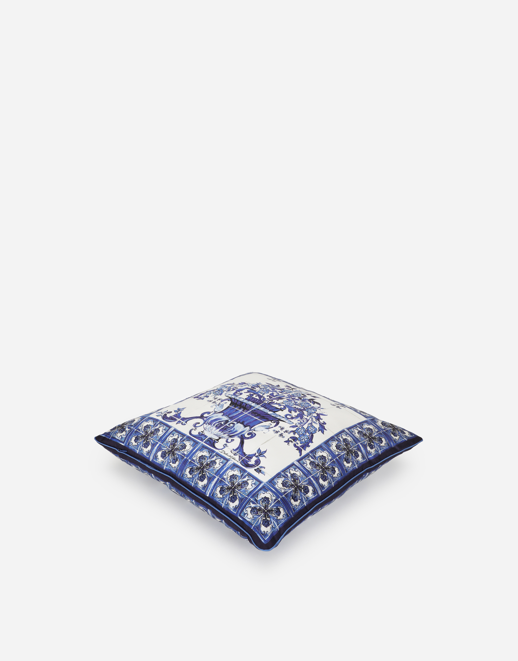 Shop Dolce & Gabbana Silk Twill Cushion Small In Multicolor