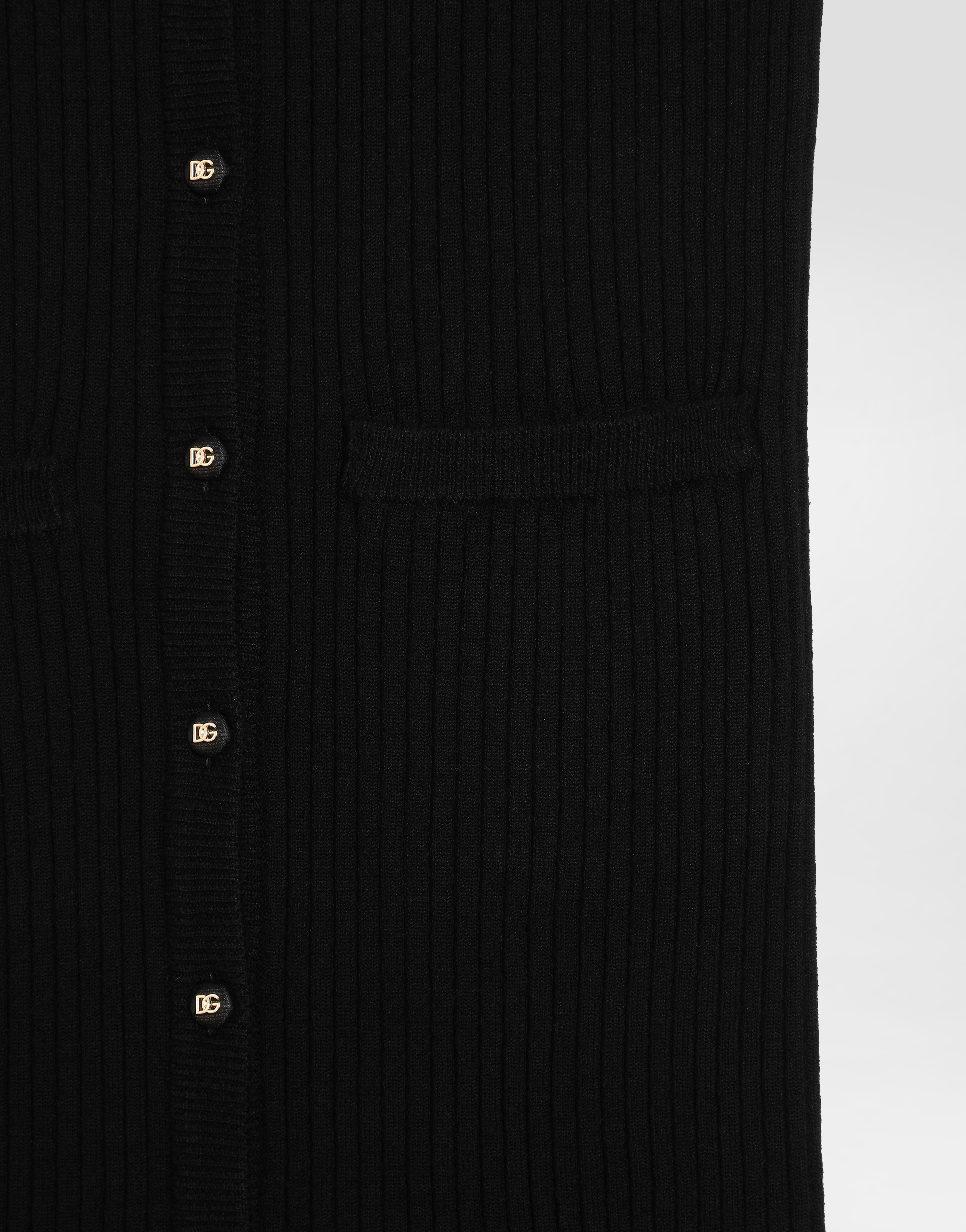 Long ribbed wool cardigan