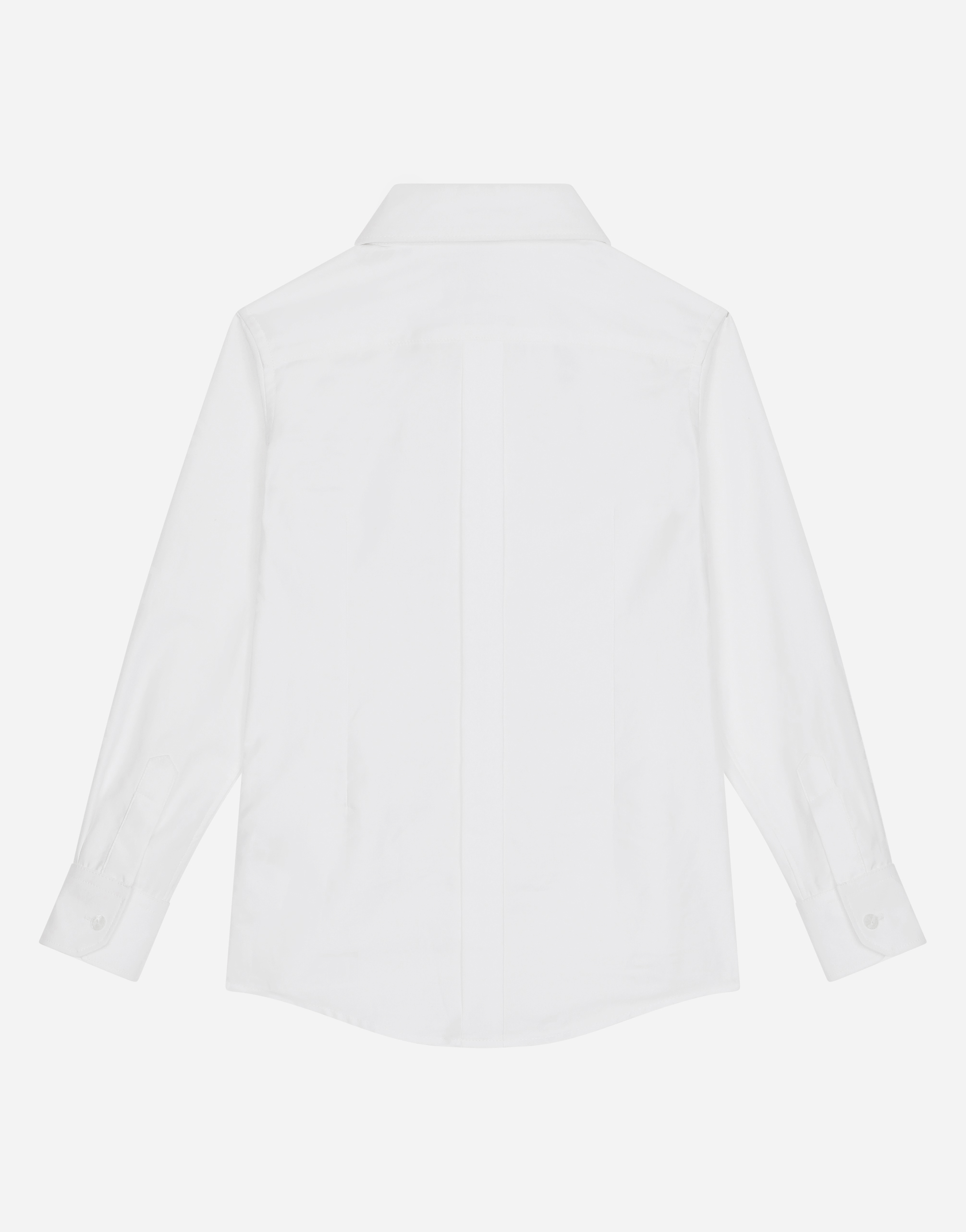 DOLCE & GABBANA POPLIN JACQUARD TUXEDO SHIRT WITH DG LOGO