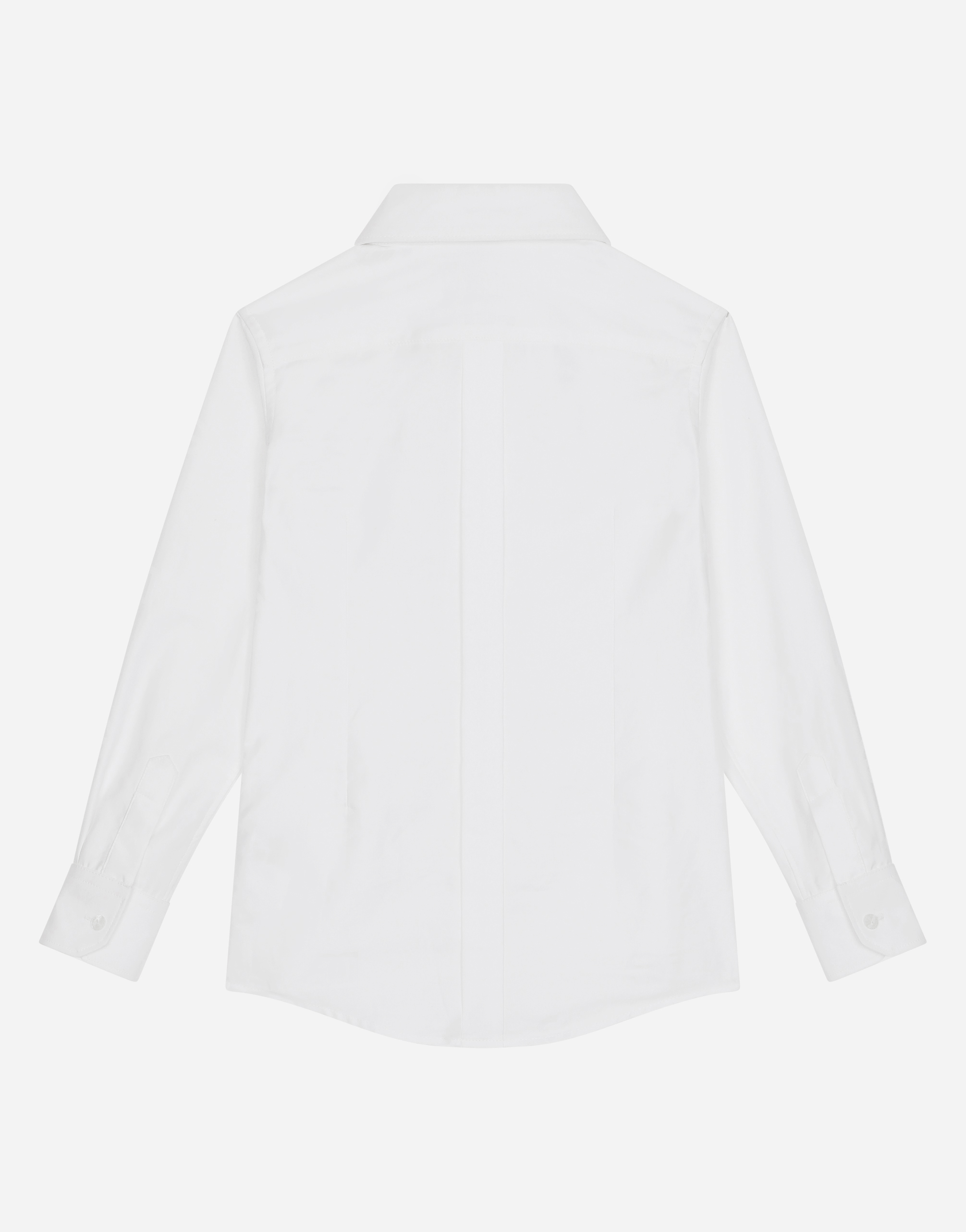 Shop Dolce & Gabbana Poplin Jacquard Tuxedo Shirt With Dg Logo In White