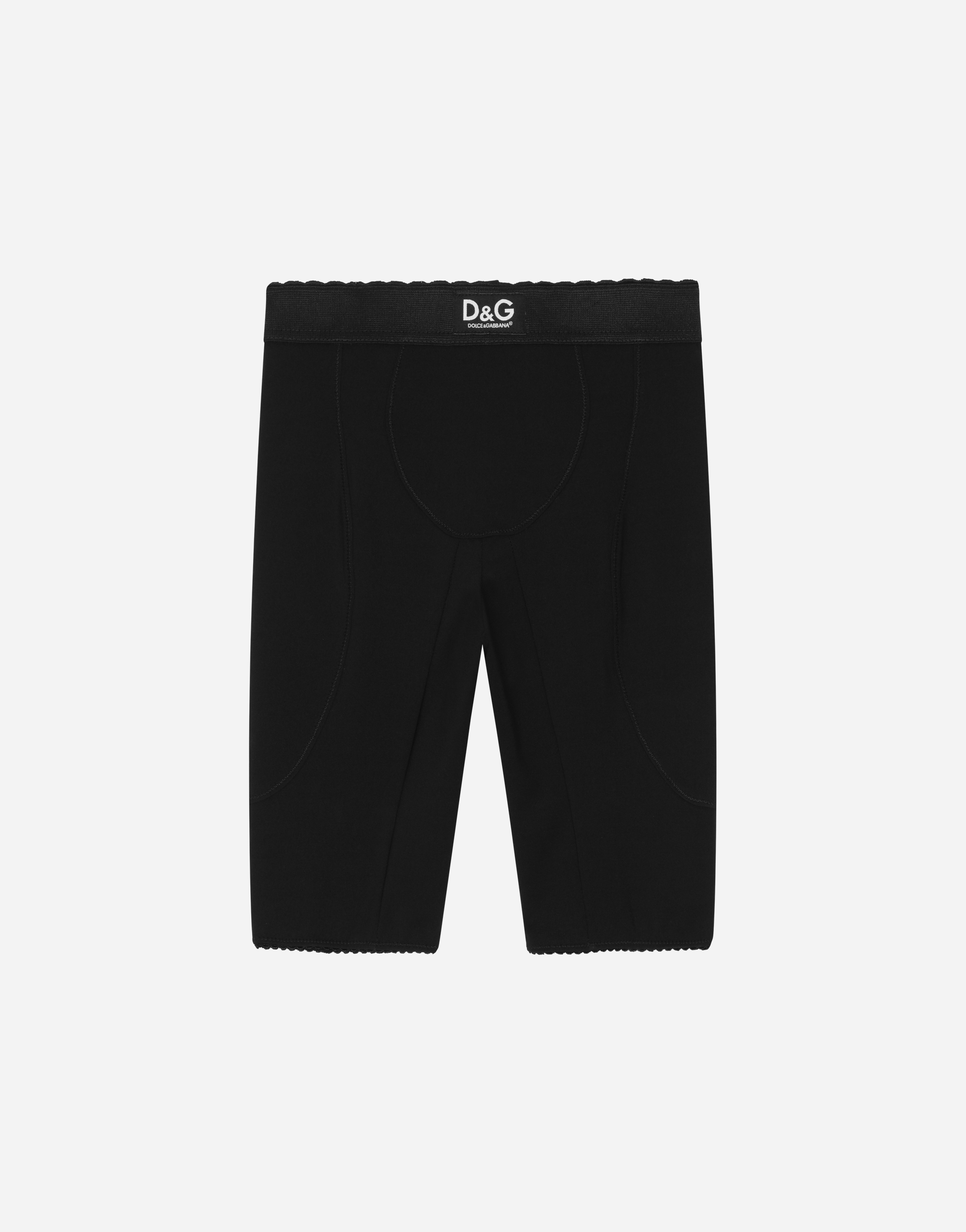 DOLCE & GABBANA TECHNICAL JERSEY CYCLING SHORTS WITH D&G LABEL