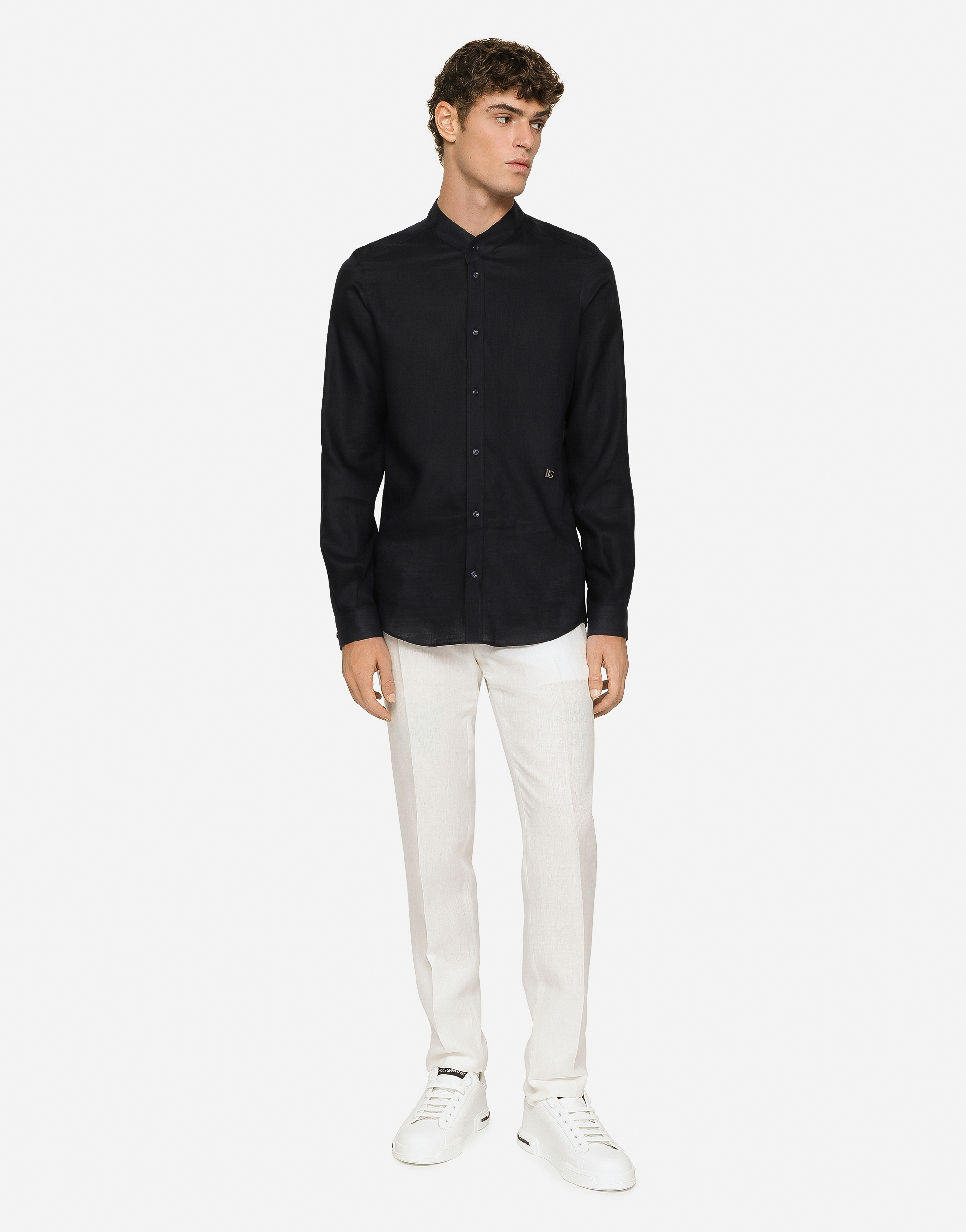  Dolce & Gabbana Dolce & Gabbana Camicia - Man Shirts Blue Linen 43 