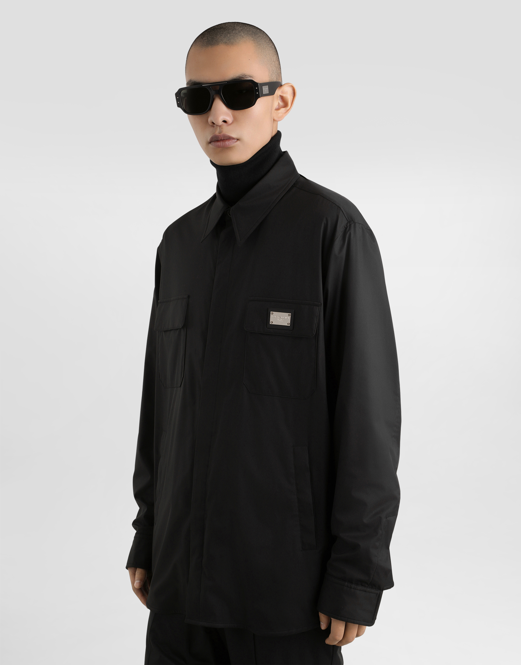 DOLCE & GABBANA NYLON SHIRT WITH LOGO TAG