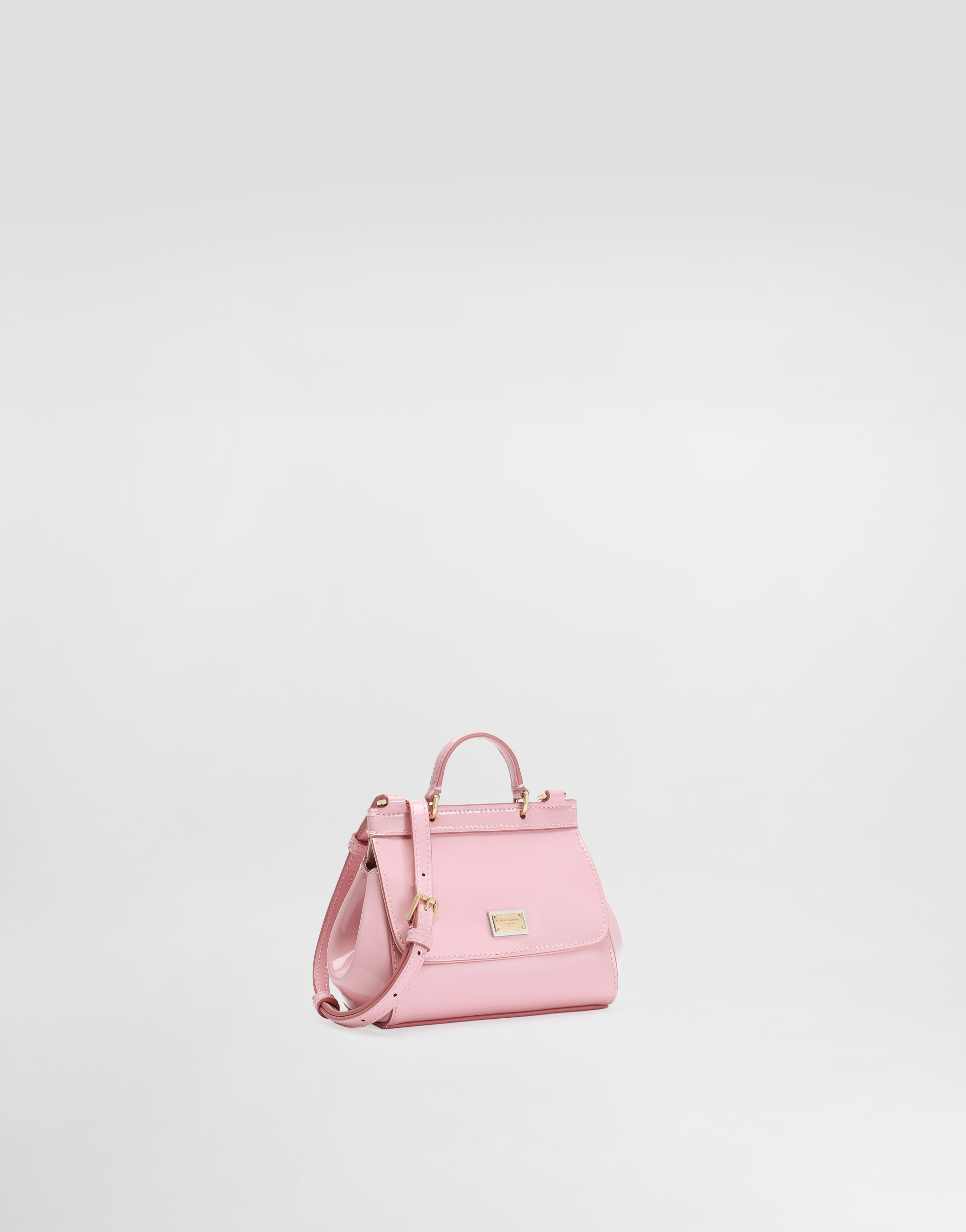 Shop Dolce & Gabbana Patent Leather Mini Sicily Bag In Pink