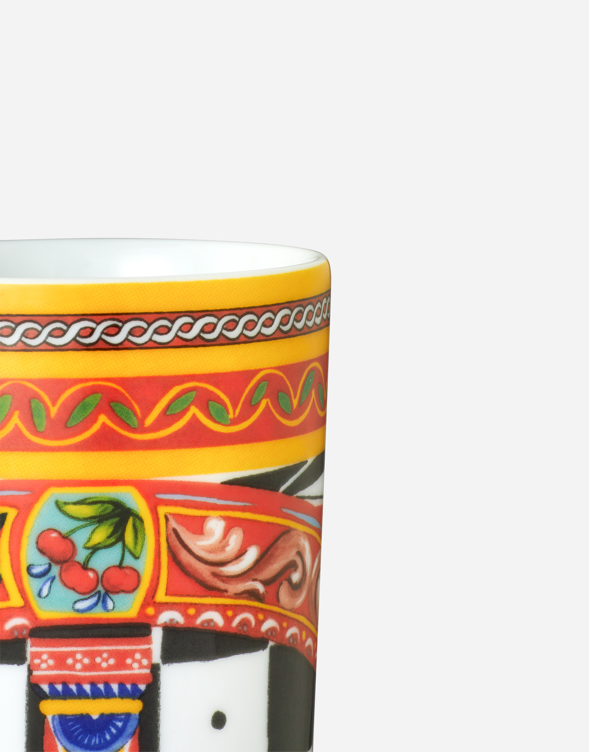 Shop Dolce & Gabbana Porcelain Water Glass In Multicolor