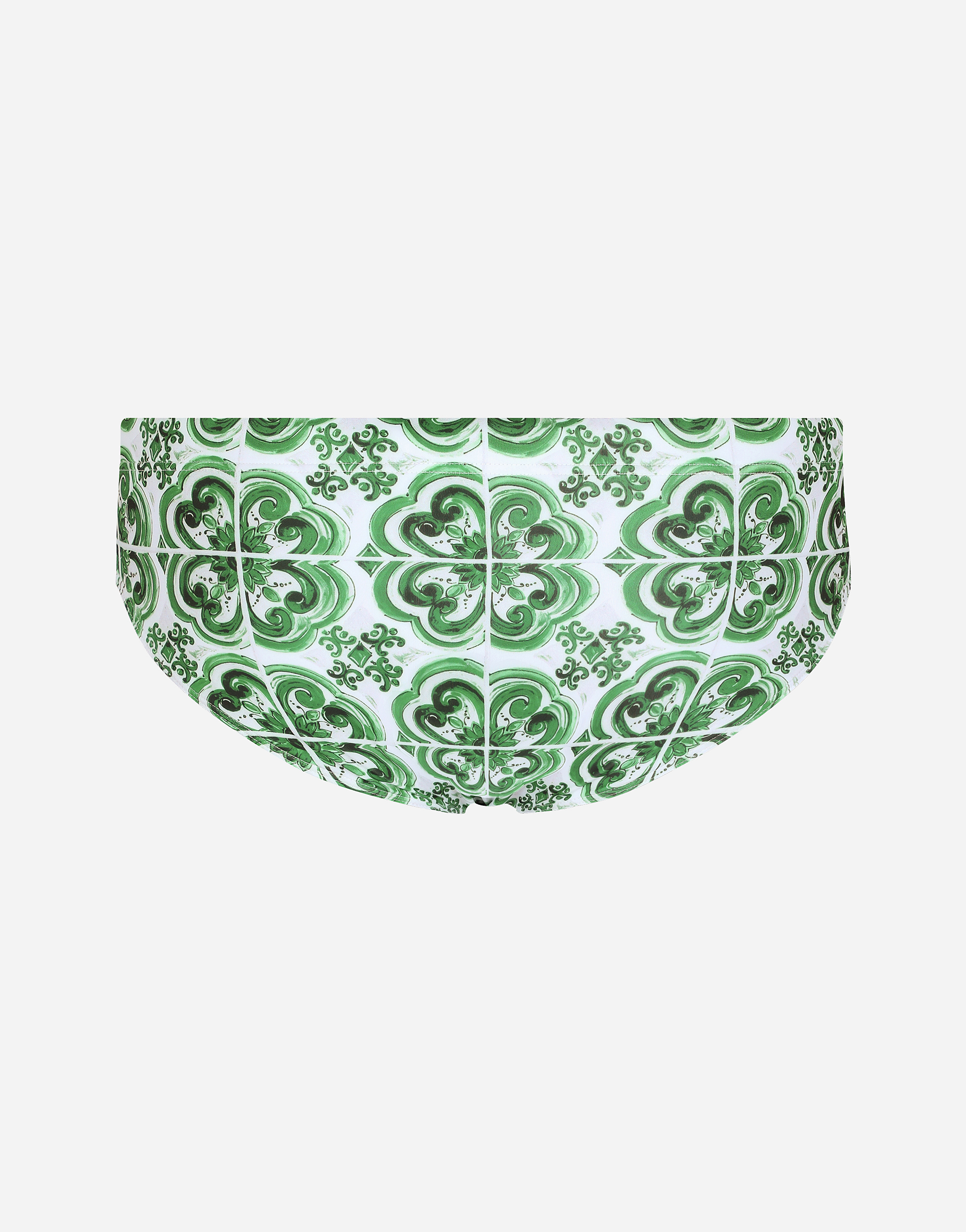Dolce & Gabbana High-waisted Swimming Trunks In Green