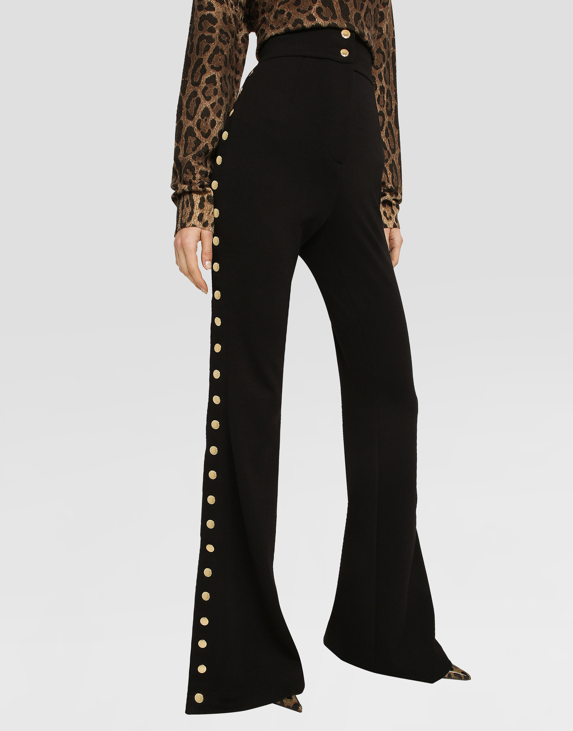 DOLCE & GABBANA FULL MILANO PANTS WITH BUTTONS DOWN THE SIDE