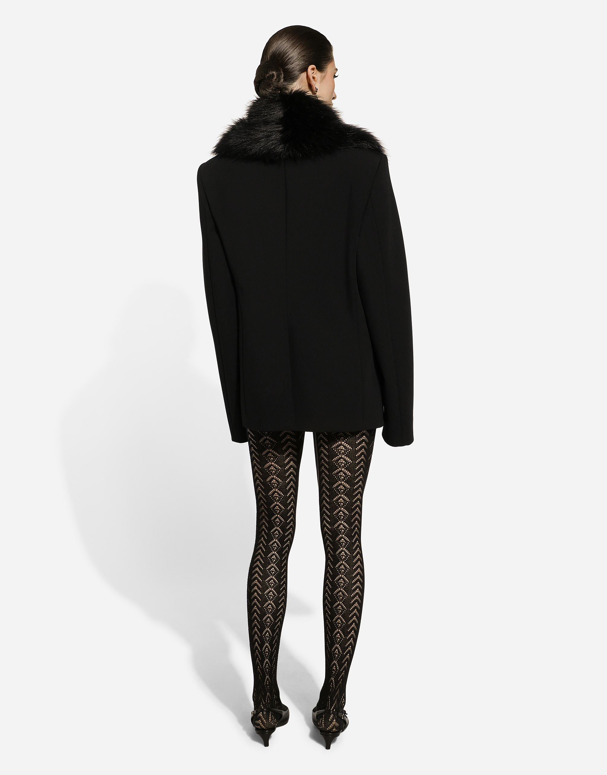Dolce & Gabbana Long Sleeve Casual Jacket In Black