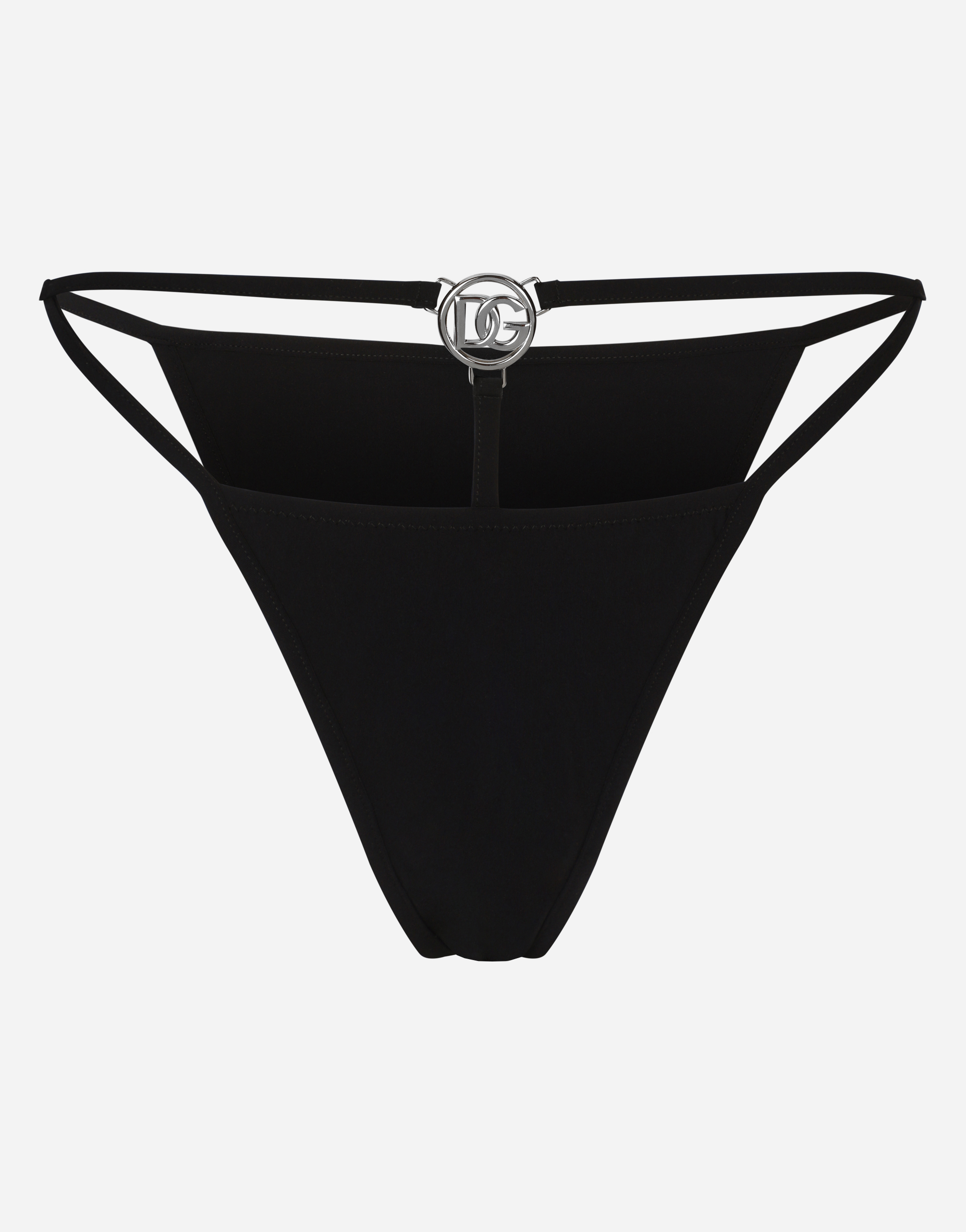 Dolce & Gabbana Bikini Bottoms With Cut-out And Dg Logo In Black