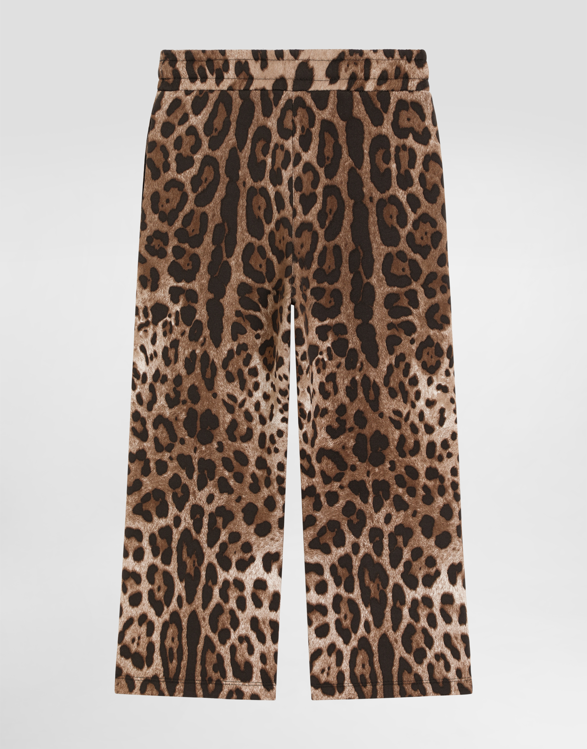  Dolce & Gabbana Leopard-print Cotton Fleece Trousers - Woman Trousers And Skirts Animal Print 2 Years 