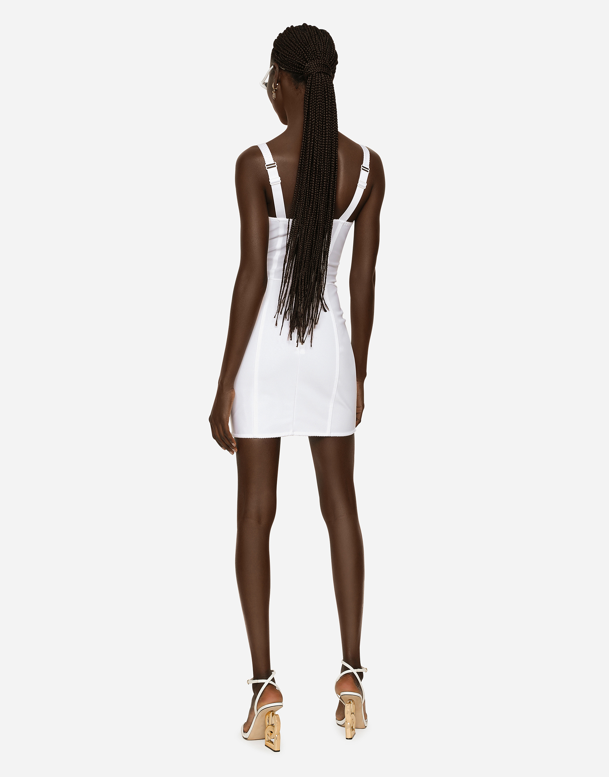 Shop Dolce & Gabbana Corset-style Slip Dress In White