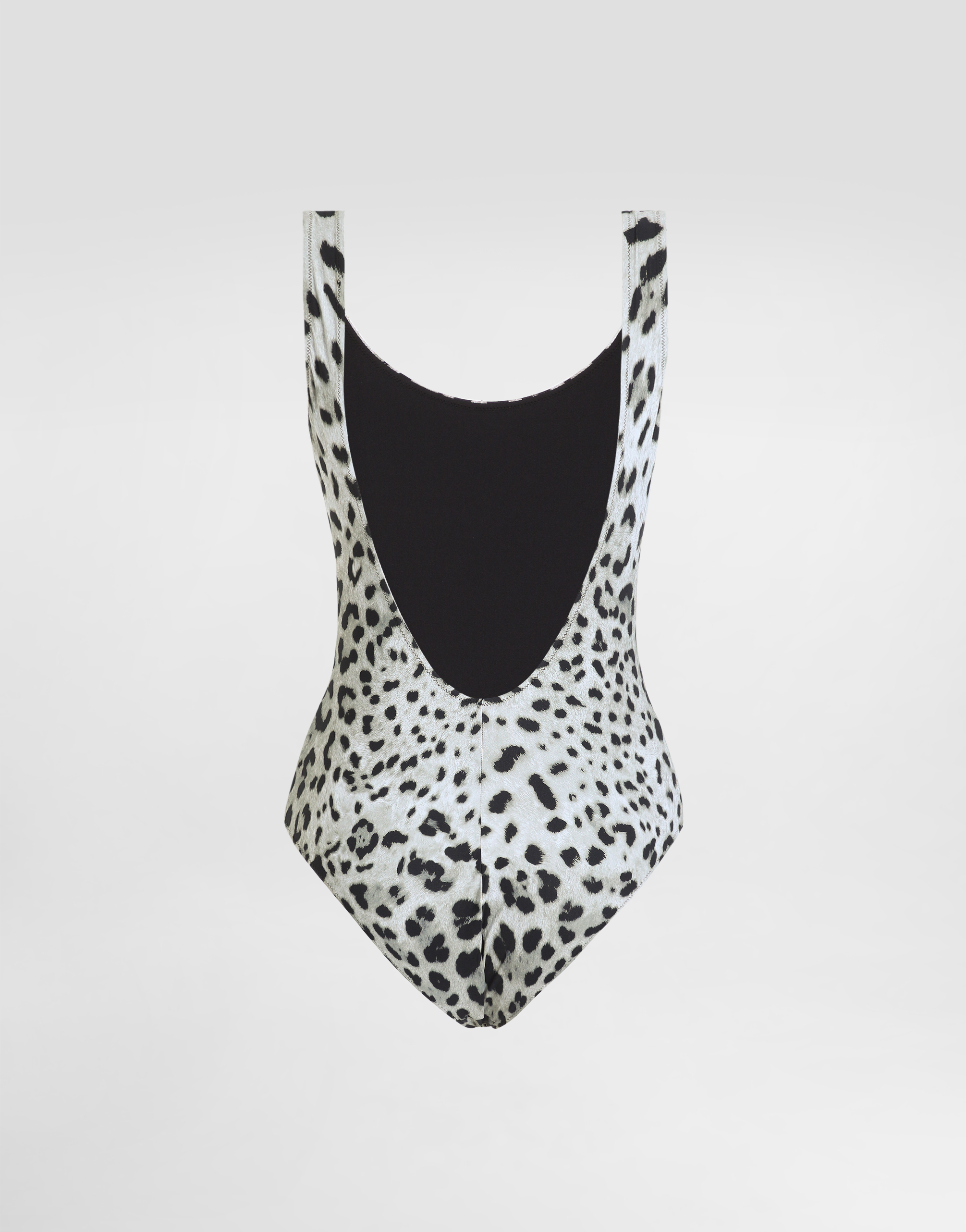 Dolce & Gabbana Leopard Print Olympic One-piece Swimsuit In Print