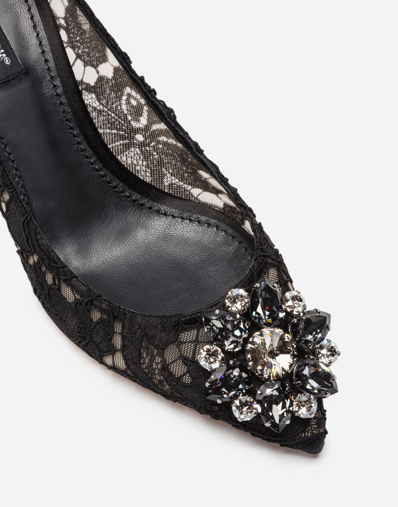  Dolce & Gabbana Lace Rainbow Pumps With Brooch Detailing - Frau Pumps Und Slingbacks Schwarz Spitze 34 