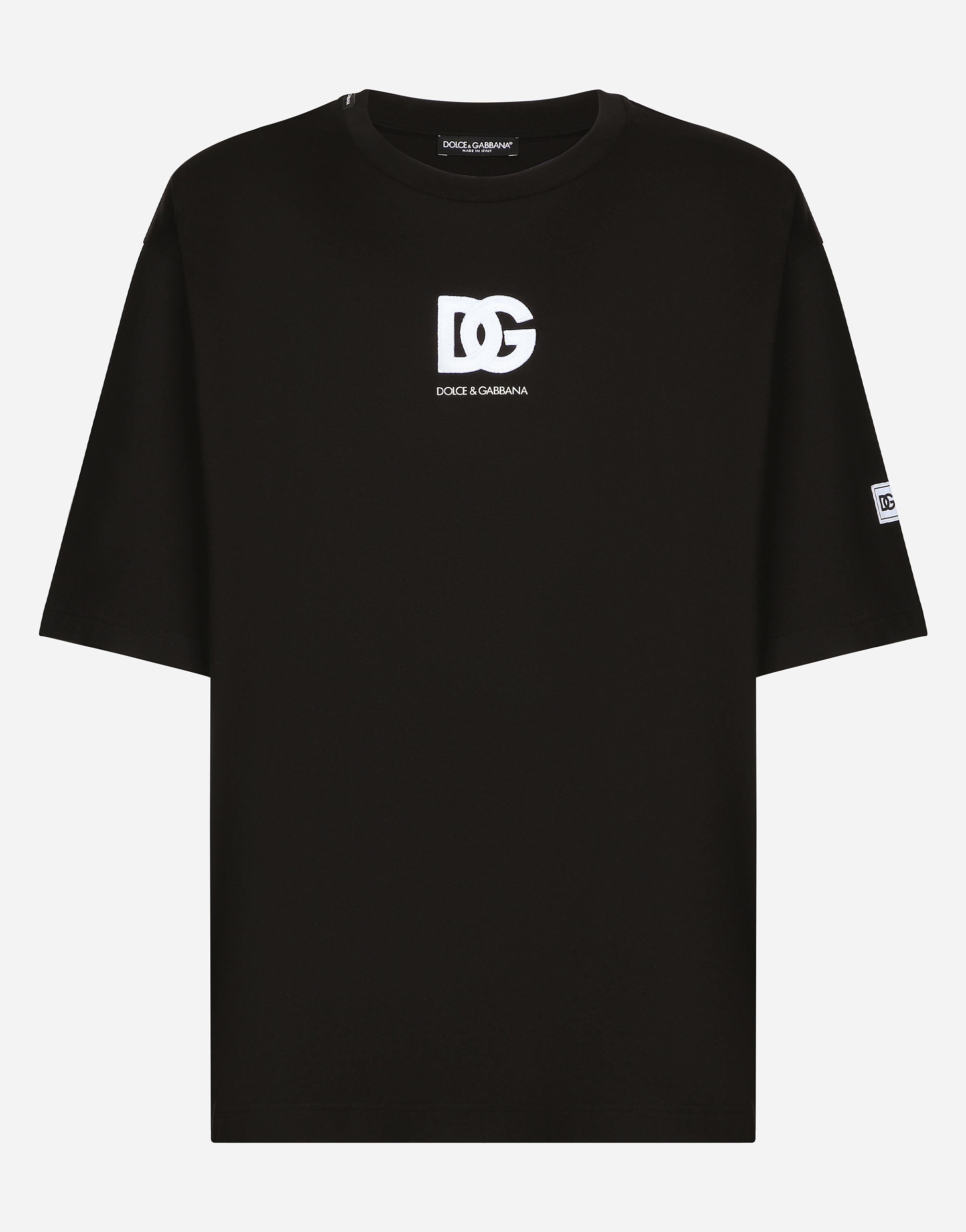 ブラックのメンズ Short-sleeved T-shirt with DG logo patch