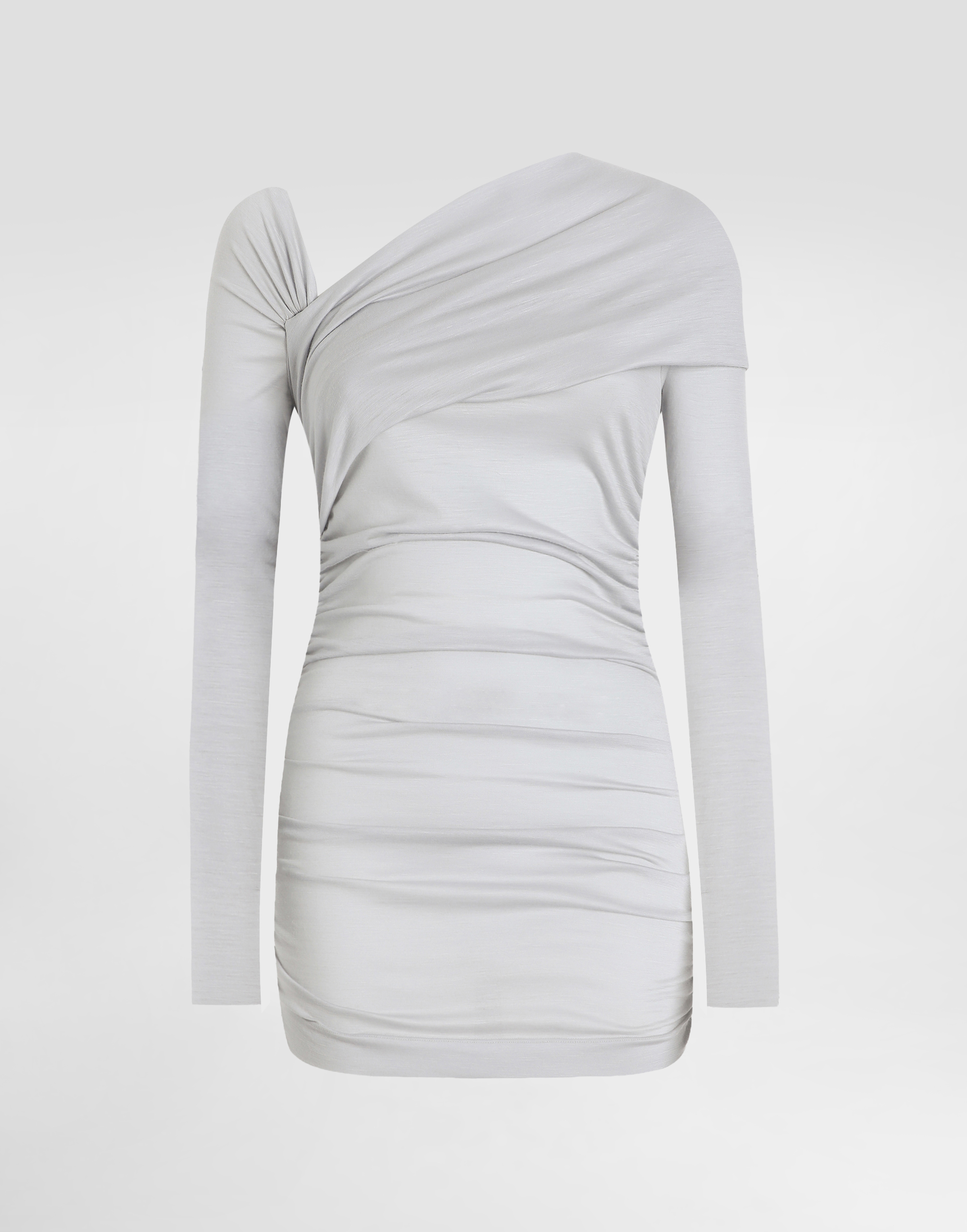 Dolce & Gabbana Draped Top With Asymmetric Neckline In Grey
