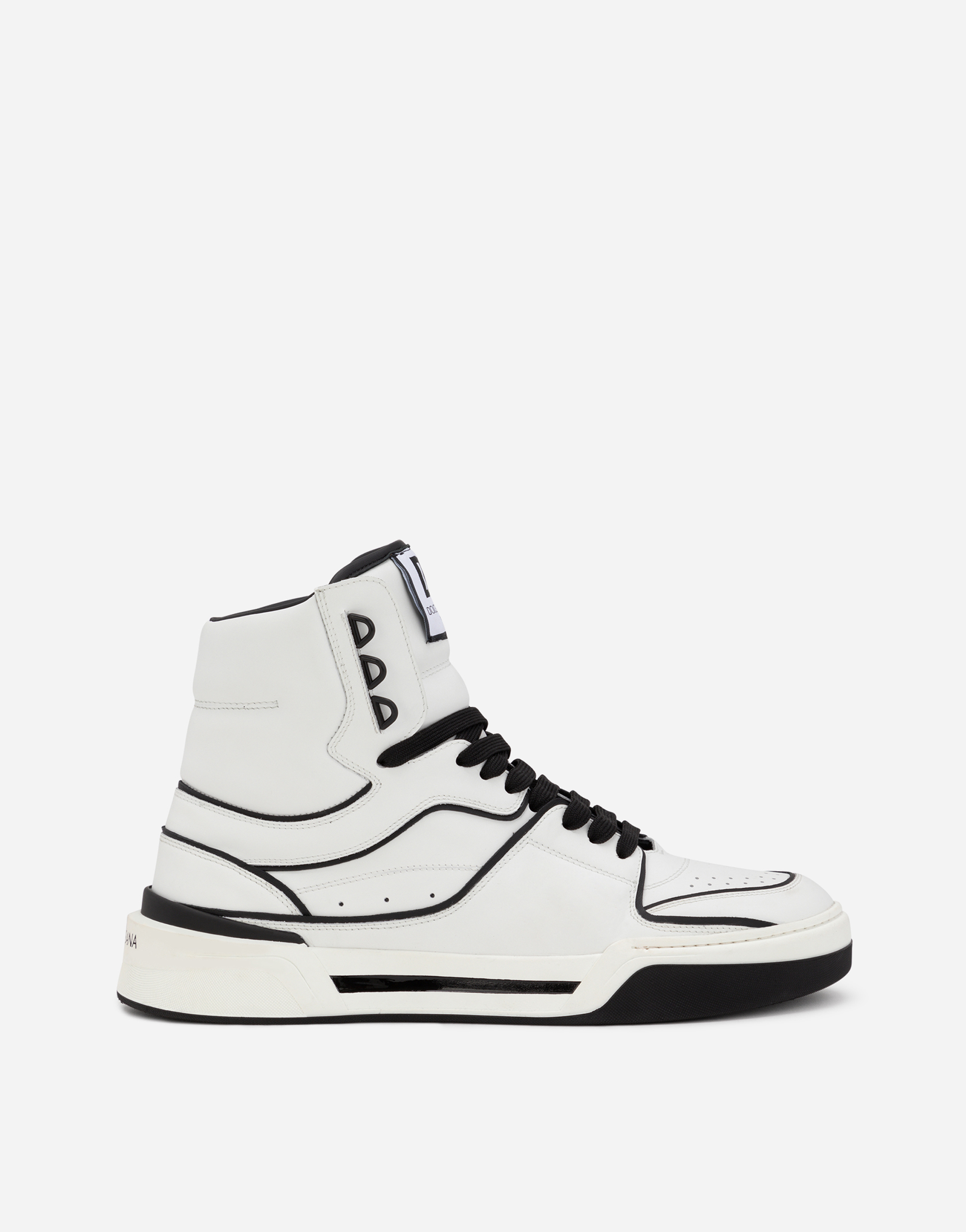 Dolce & Gabbana High Sneakers In Black And White Nappa In Multicolor