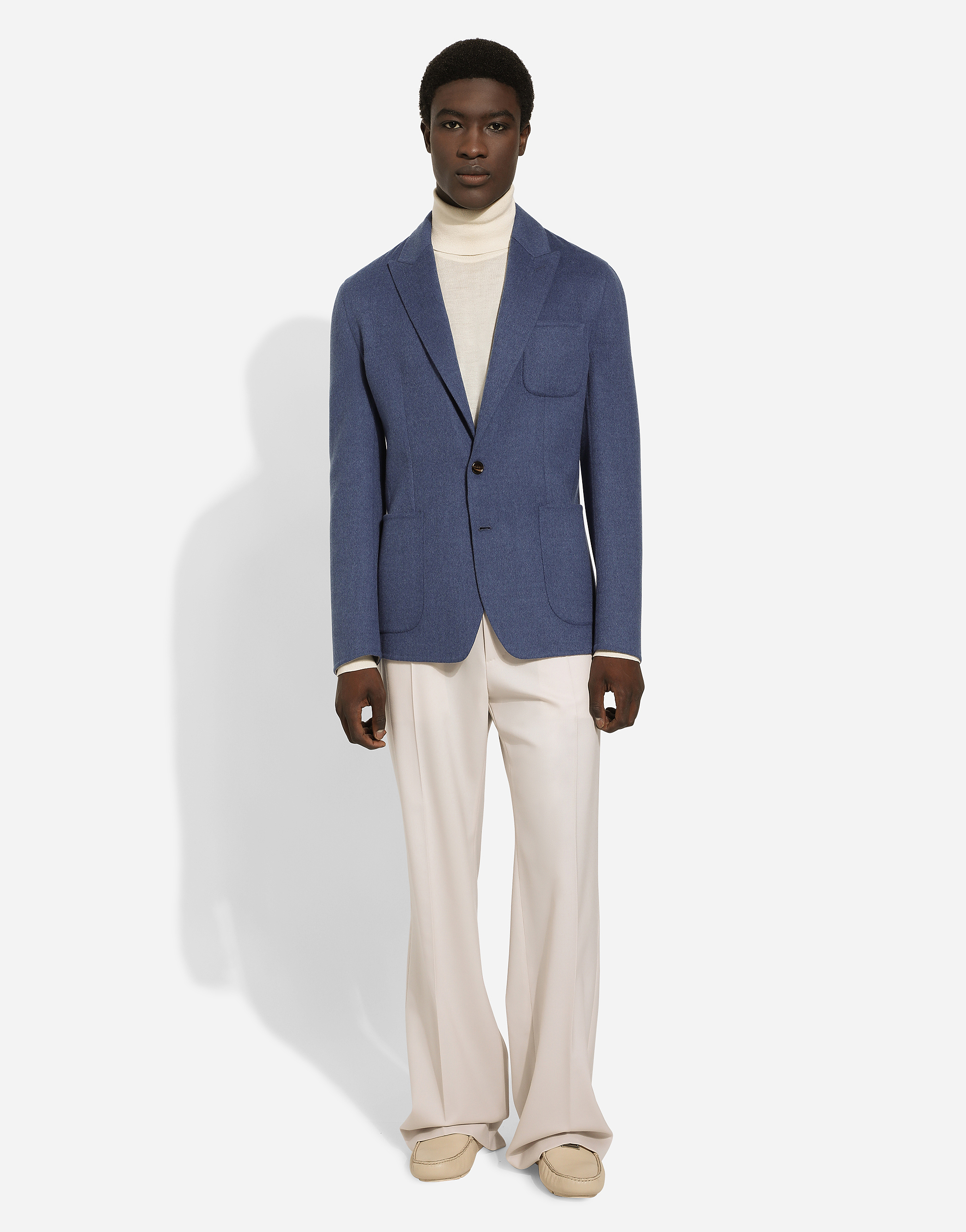 Dolce & Gabbana Single-breasted Wool Portofino-fit Jacket In Blue