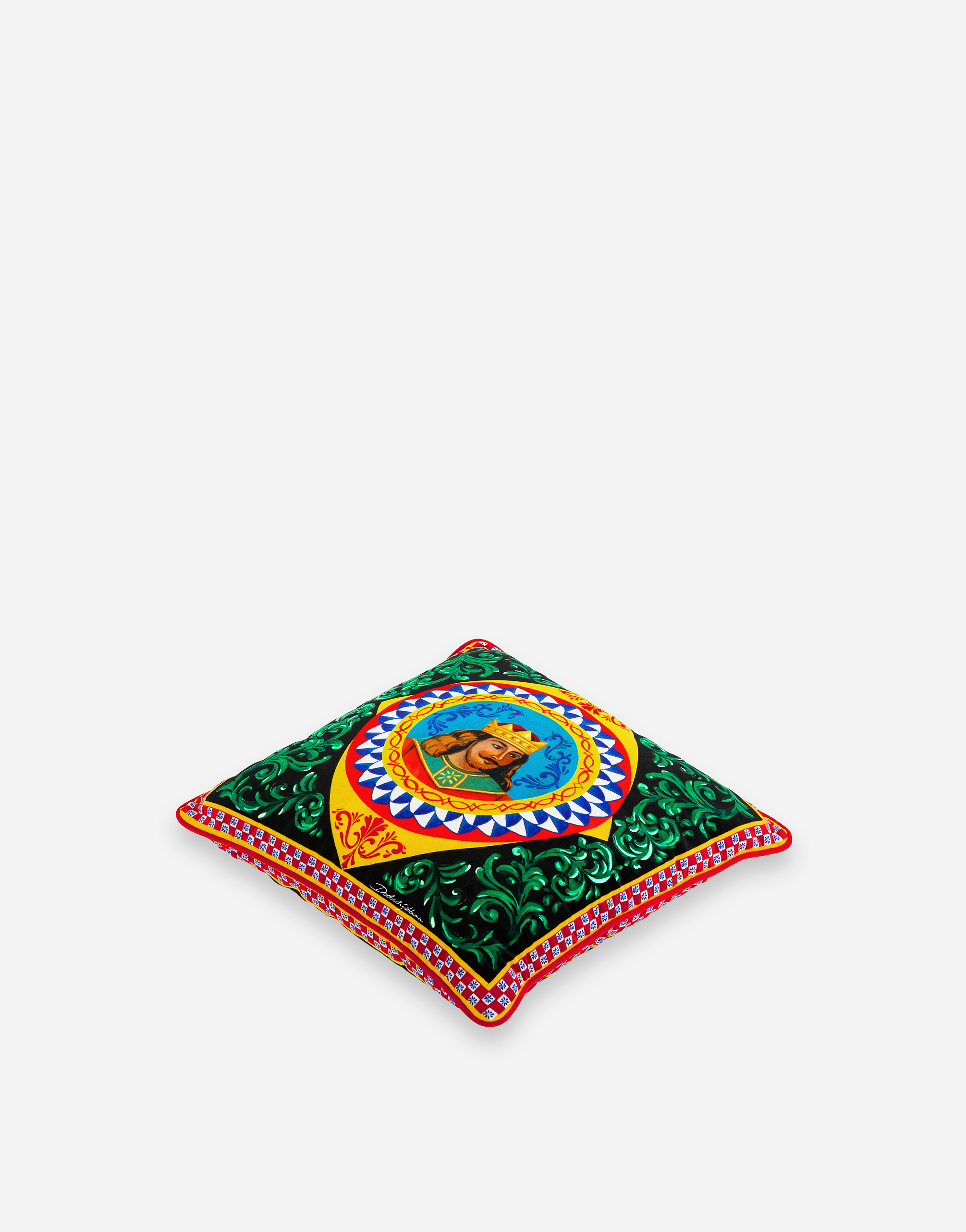 Shop Dolce & Gabbana Velvet Cushion Small In Multicolor