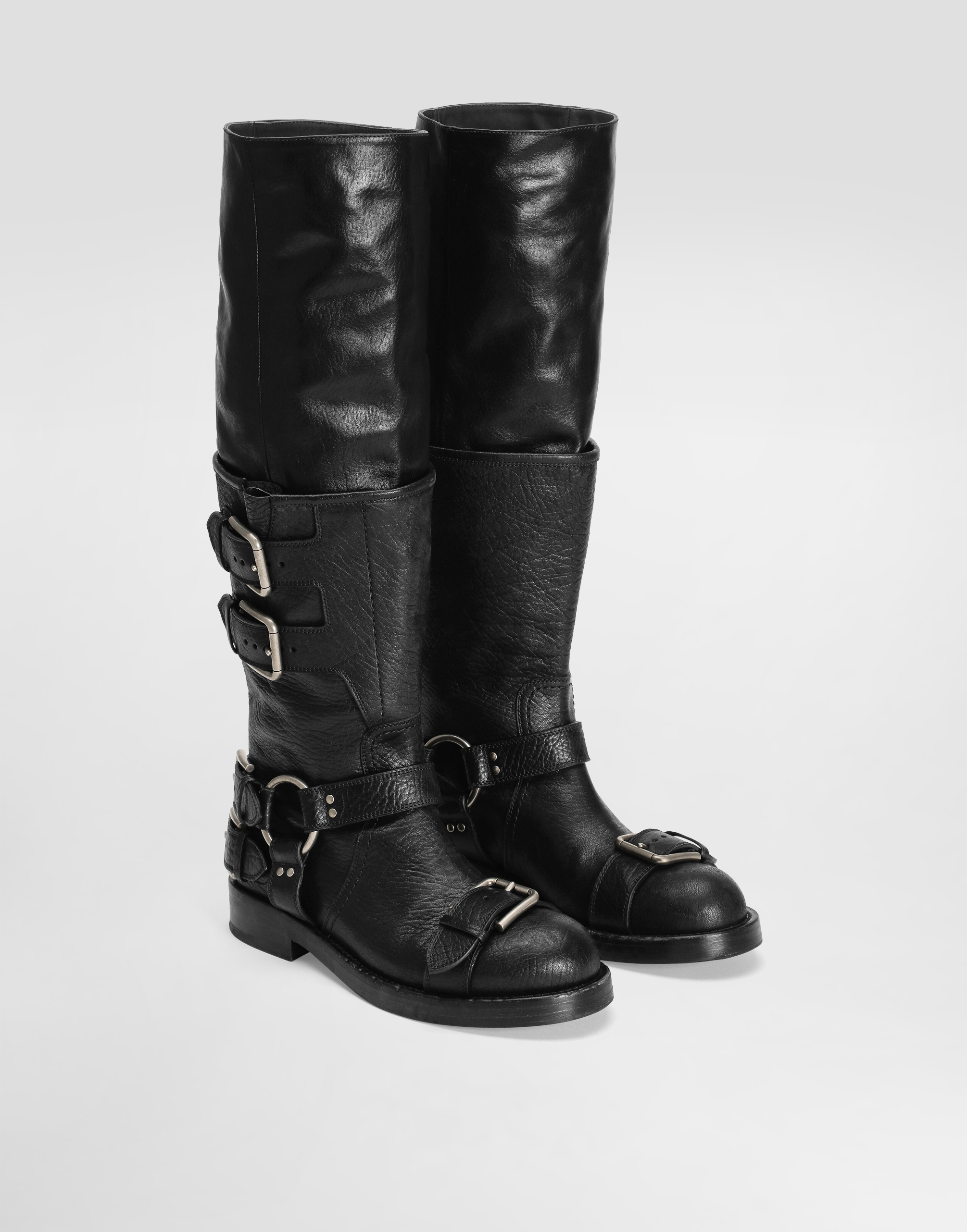 Dolce & Gabbana Stivale In Pelle Di Cavallo In Black