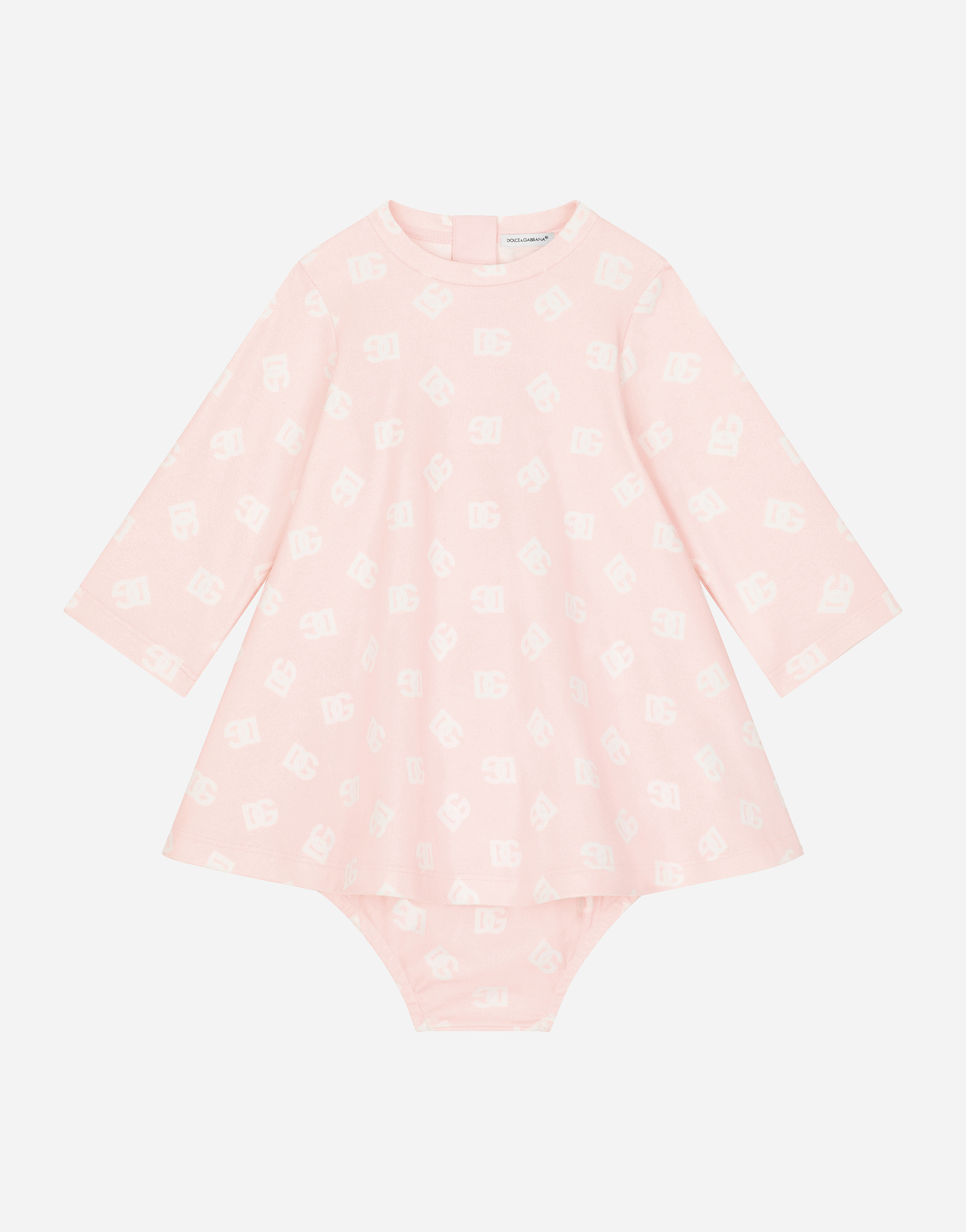 Interlock dress with all-over logo print