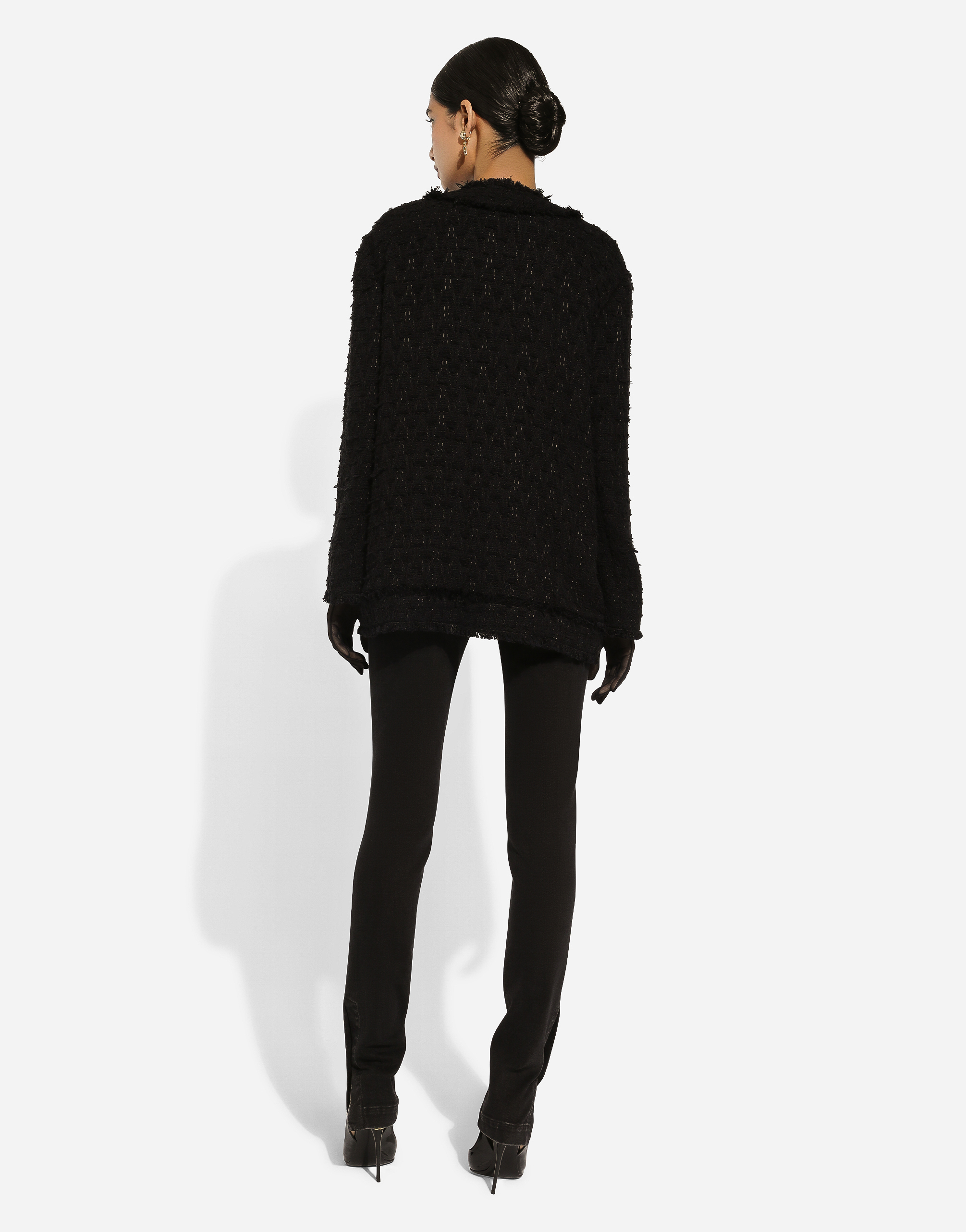 Dolce & Gabbana Single Breasted Rush Stitch Jacket In ブラック