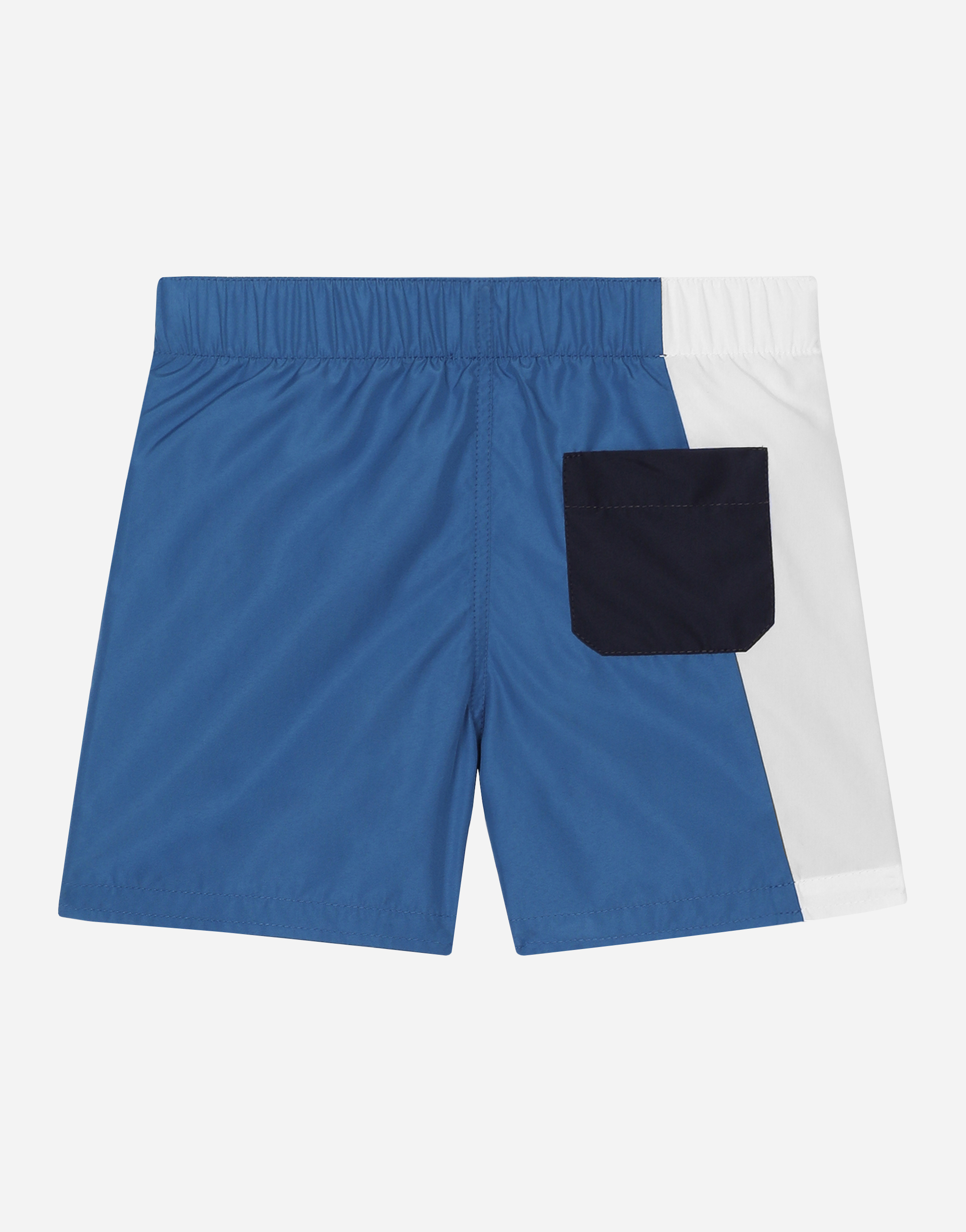 DOLCE & GABBANA NYLON SWIM TRUNKS WITH DG LOGO PRINT