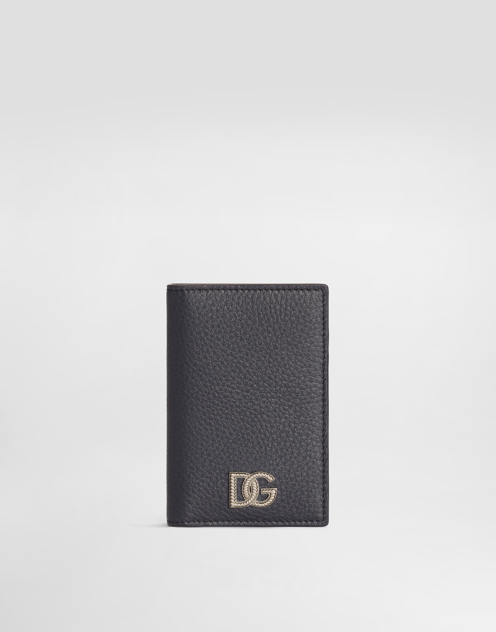 Card holder in calfskin with logo in Blue for Men | Dolce&Gabbana® US