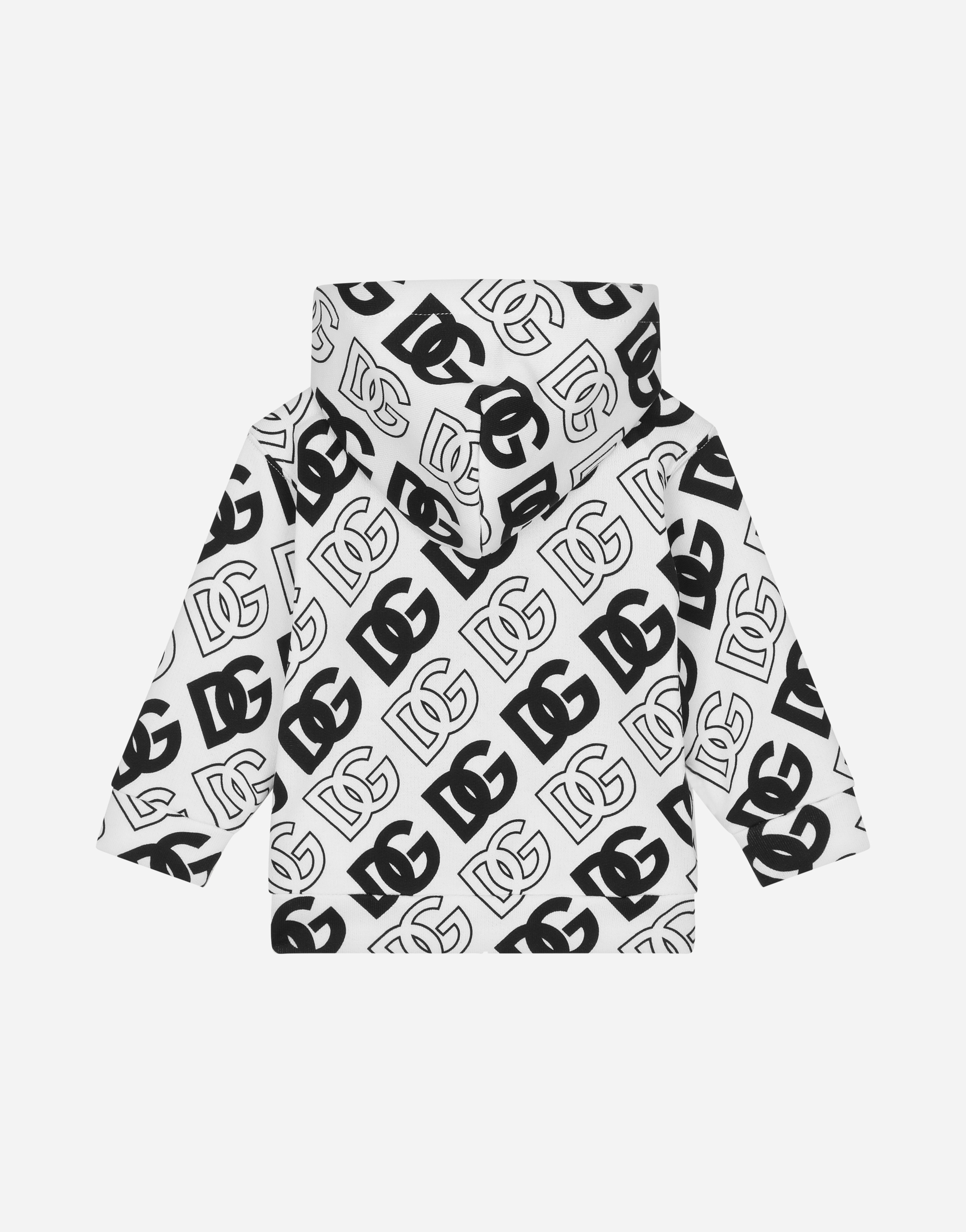 DOLCE & GABBANA JERSEY HOODIE WITH DG LOGO PRINT