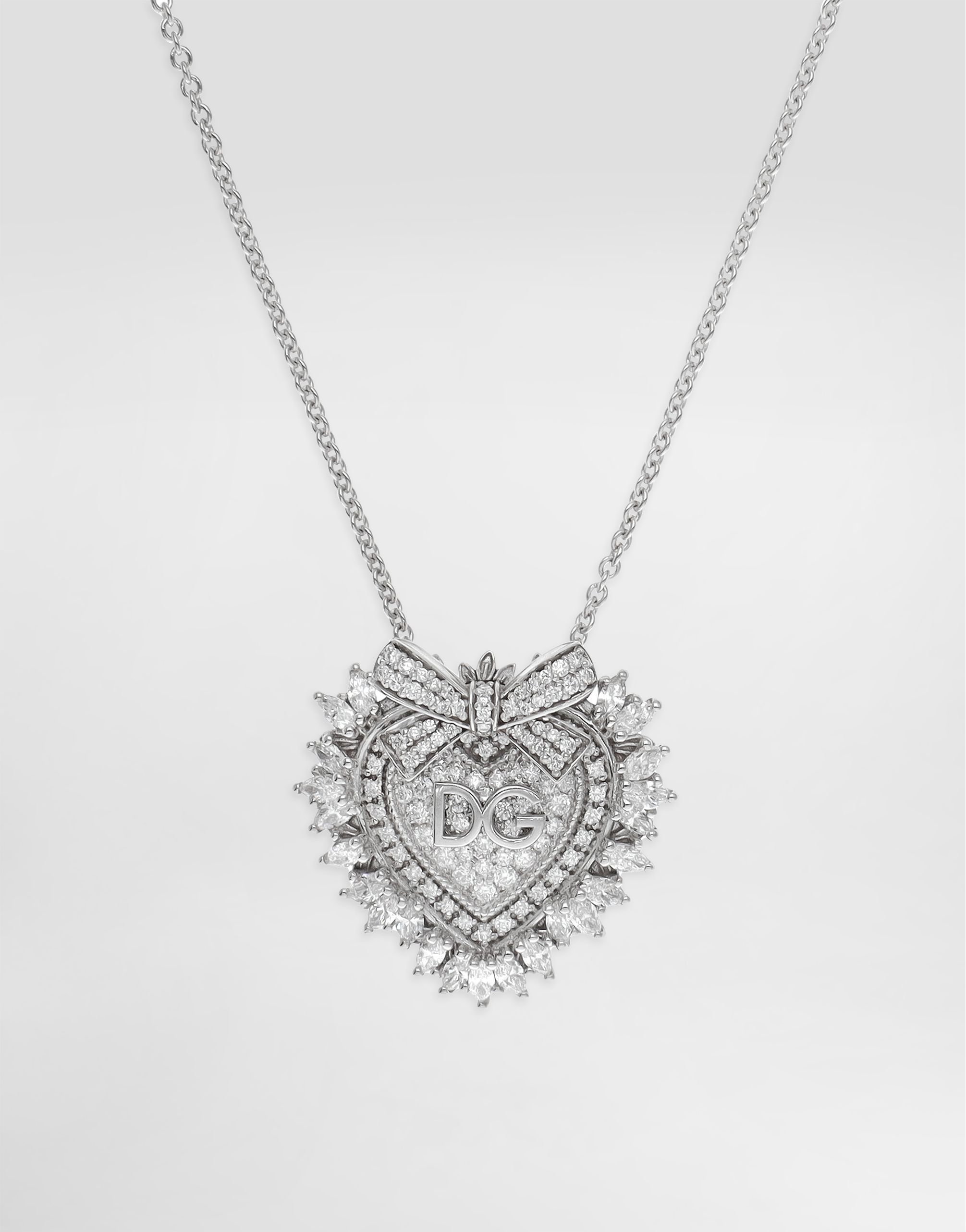 Dolce & Gabbana Devotion Necklace 18-carat White Gold And Diamonds In White