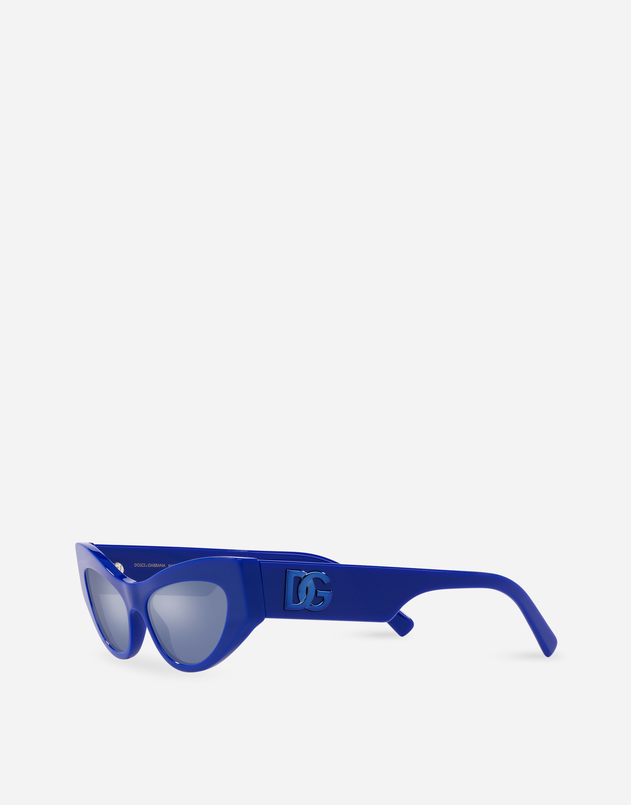 Shop Dolce & Gabbana Dg Logo Sunglasses In Blue