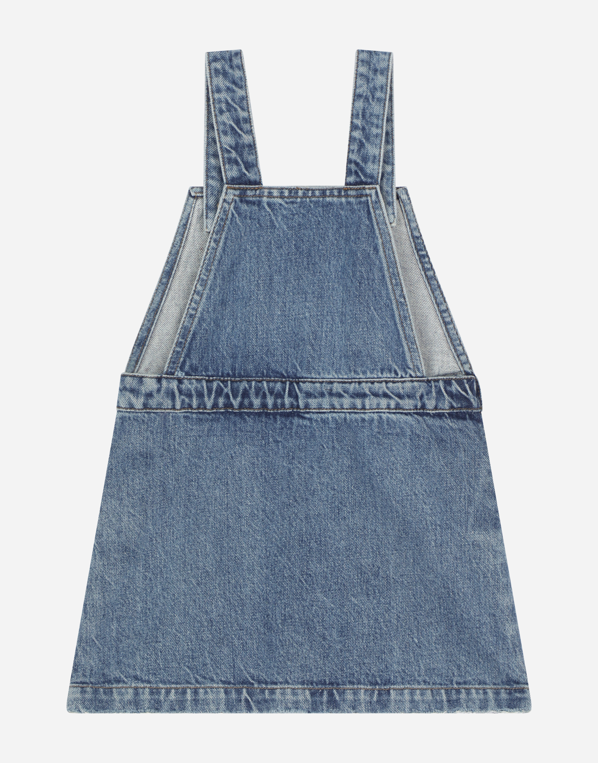 DOLCE & GABBANA DENIM DUNGAREES WITH PATCH