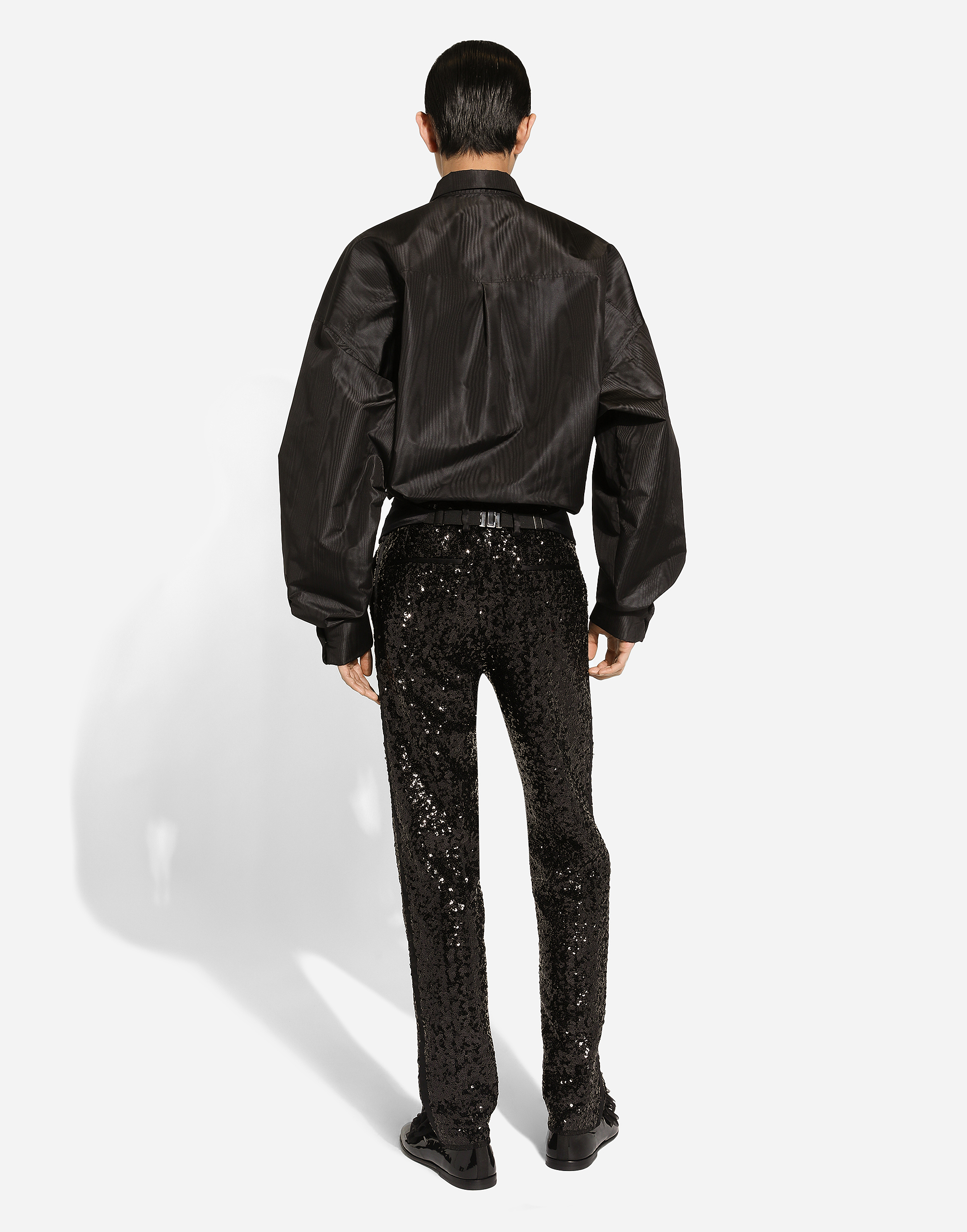 Dolce & Gabbana Sequin-embellished Trousers In Black