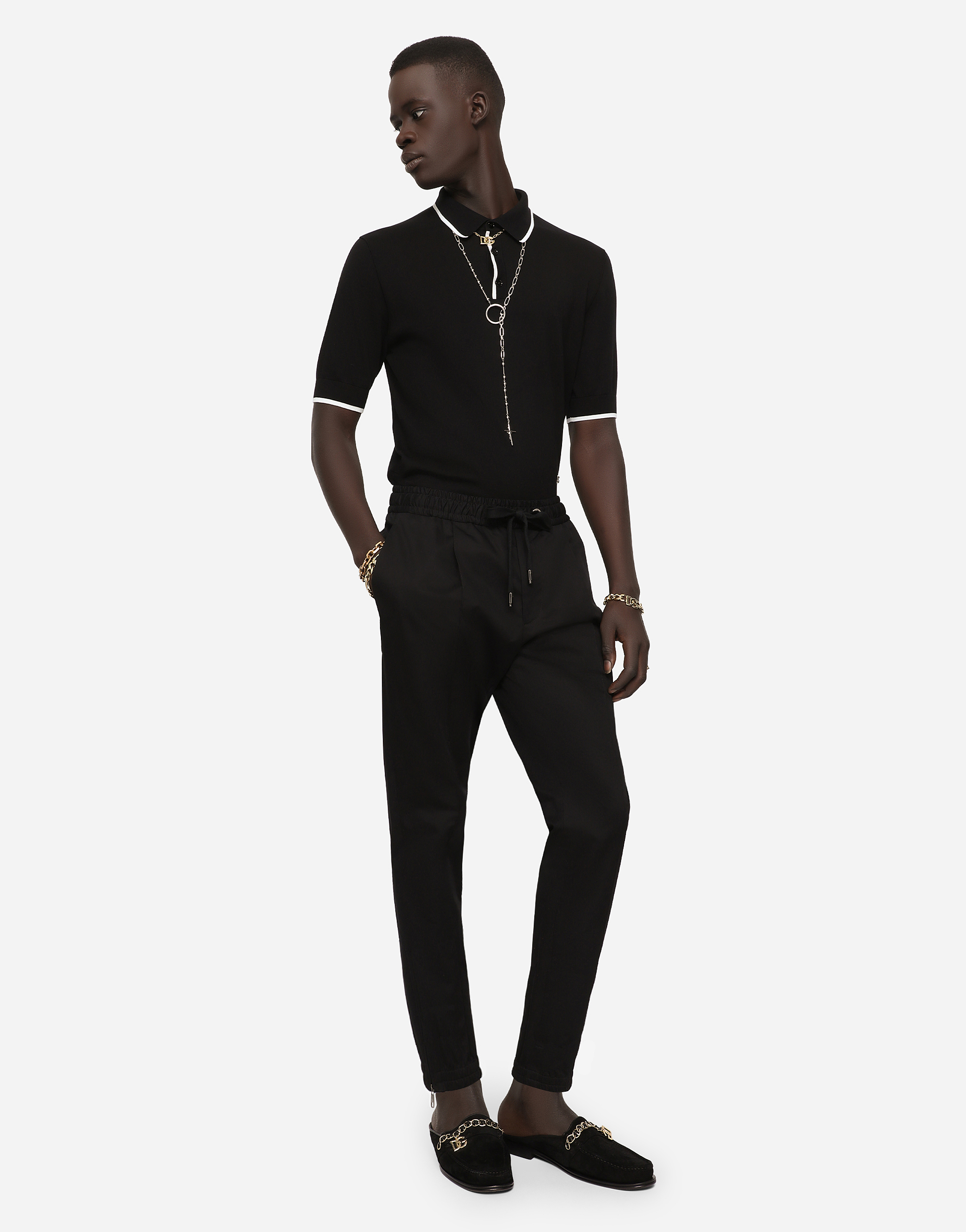 DOLCE & GABBANA COTTON POLO-SHIRT WITH DG PATCH