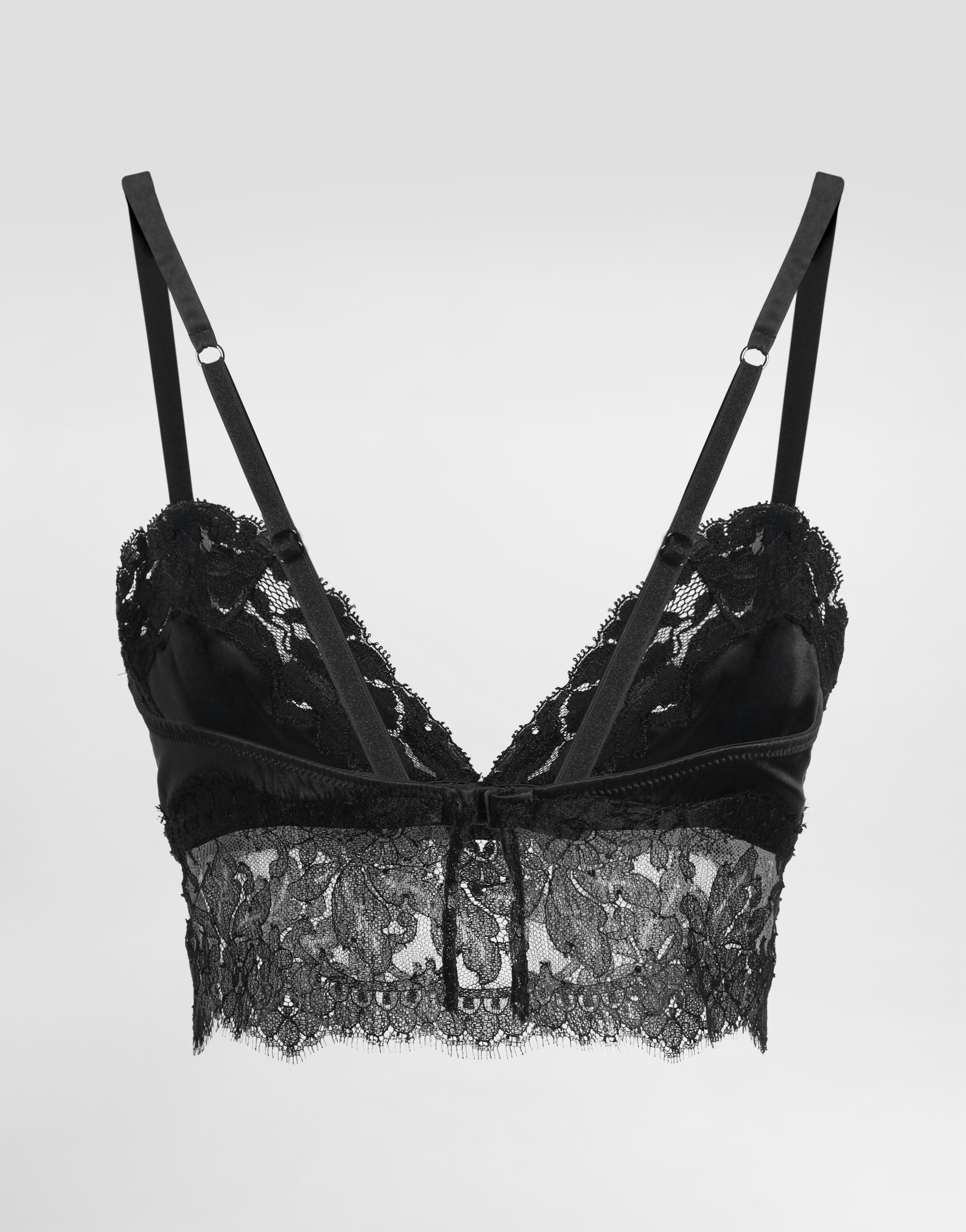 Dolce & Gabbana Stretch Satin Bra Lace Detailing In Black