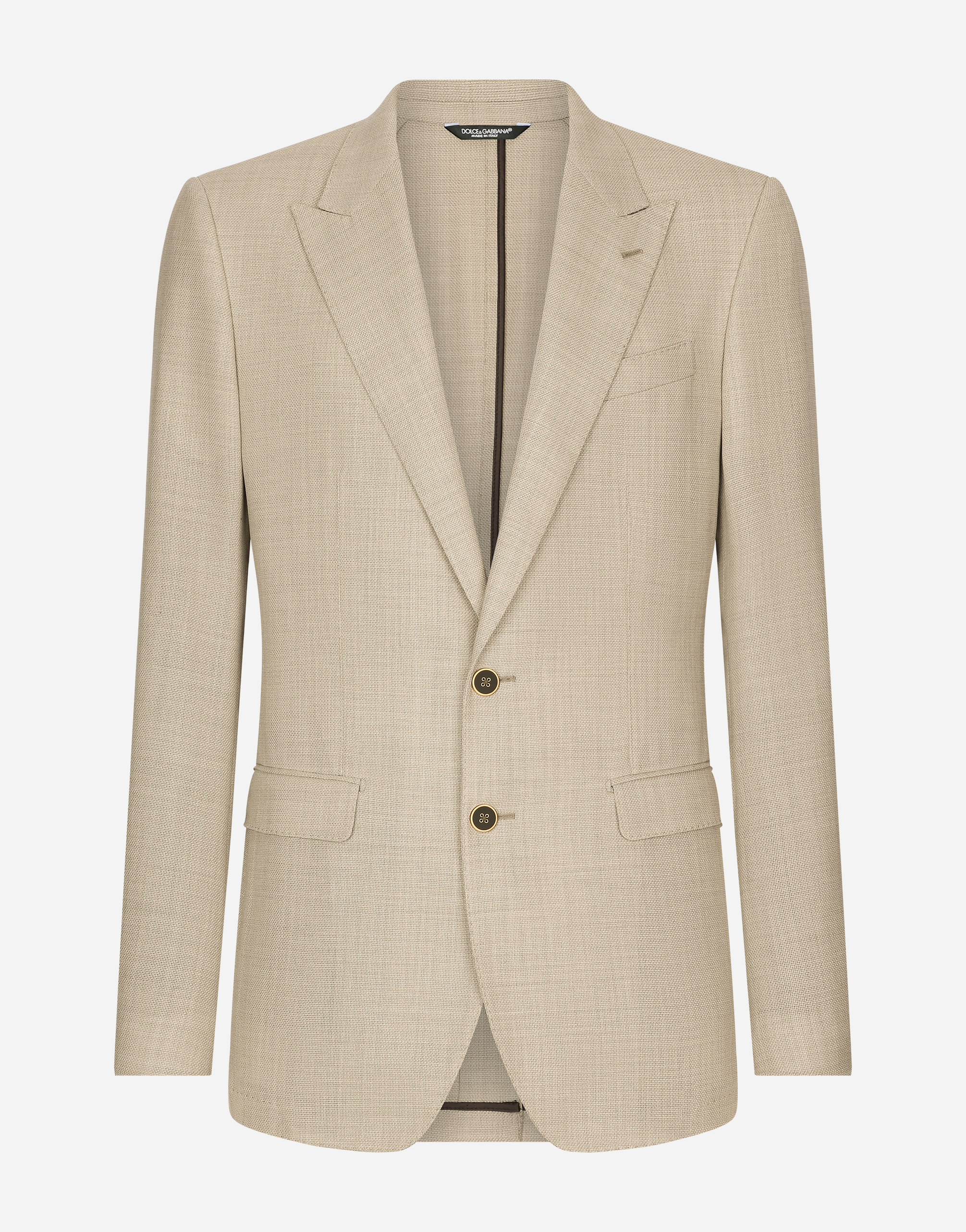 Dolce & Gabbana Taormina Single-breasted Blazer In Beige