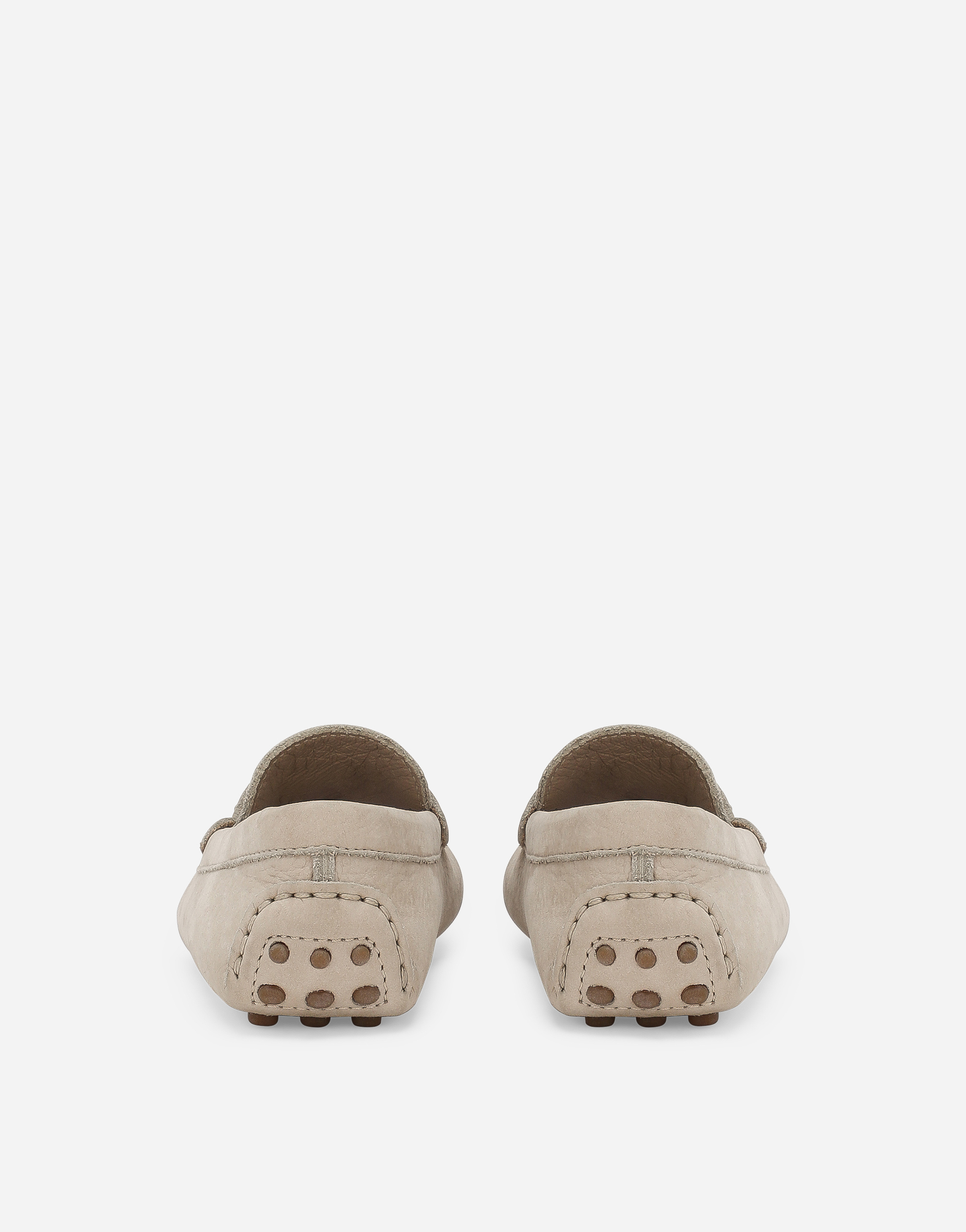 Shop Dolce & Gabbana Nubuck Loafers In Beige