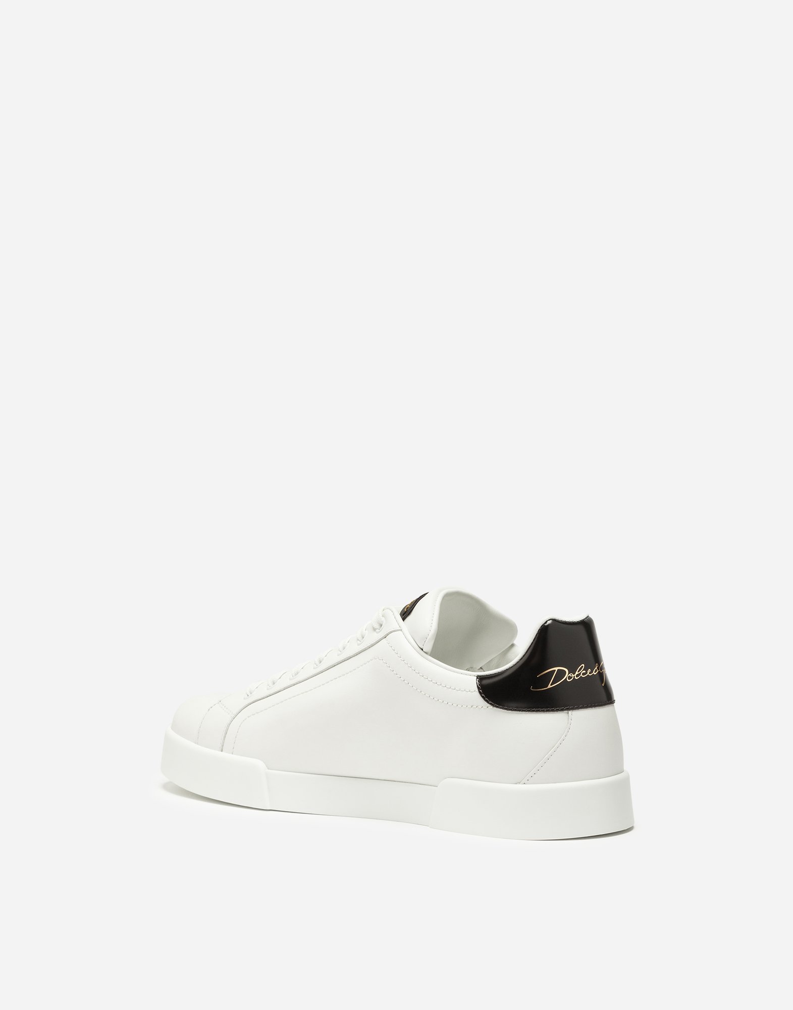 Shop Dolce & Gabbana Leather Portofino Sneakers - Women In White