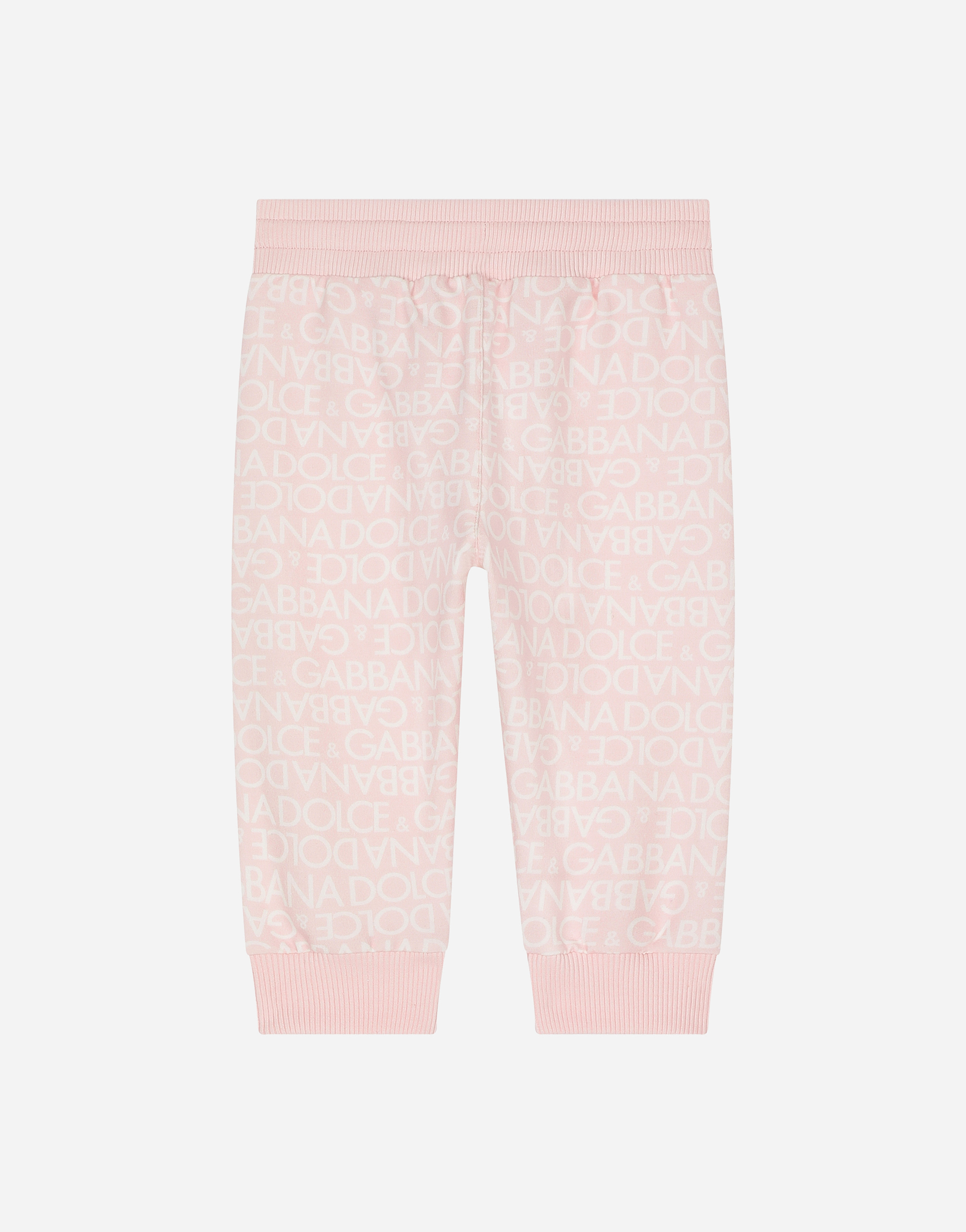 DOLCE & GABBANA JERSEY JOGGING PANTS WITH ALL-OVER LOGO PRINT